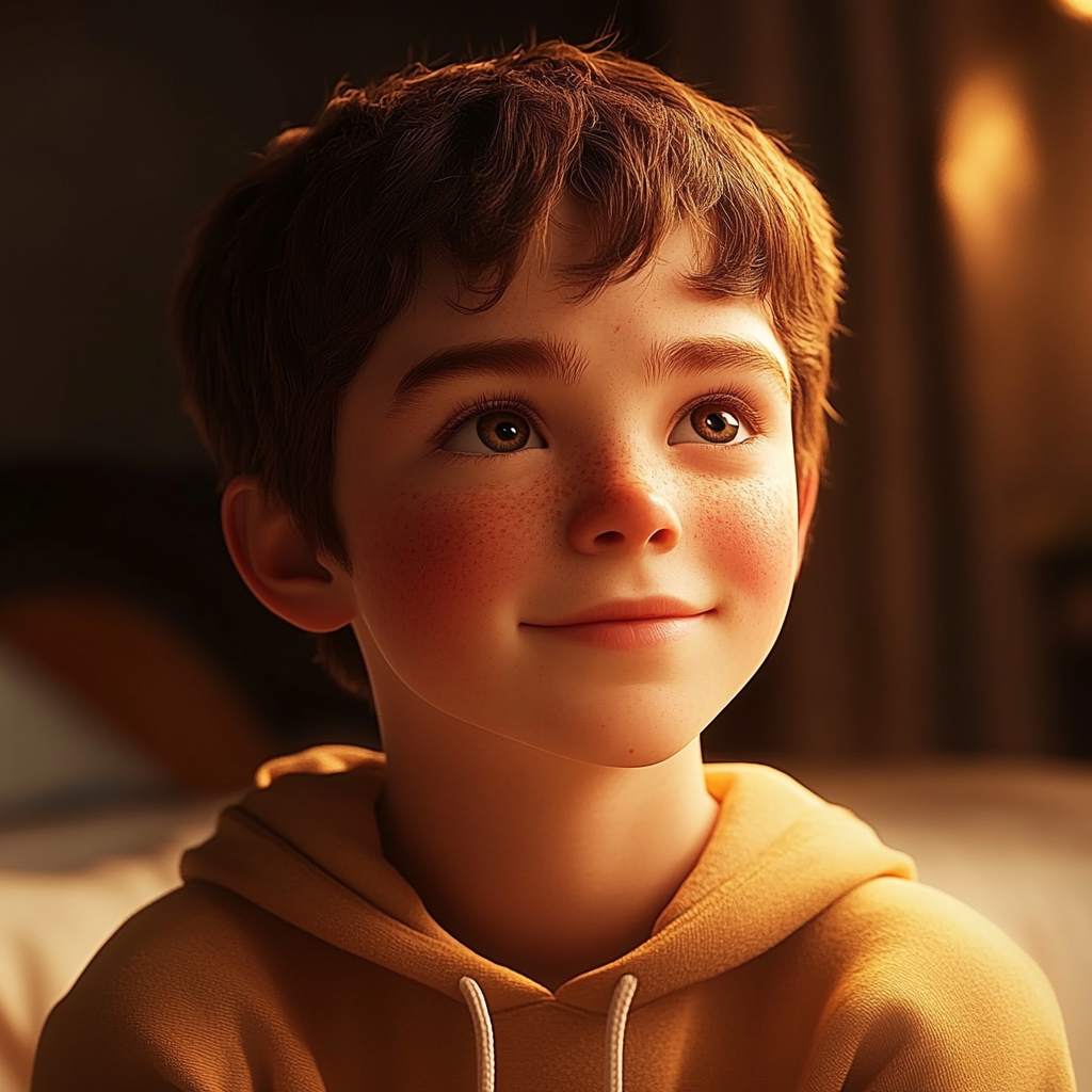 A boy smiling warmly | Source: Midjourney