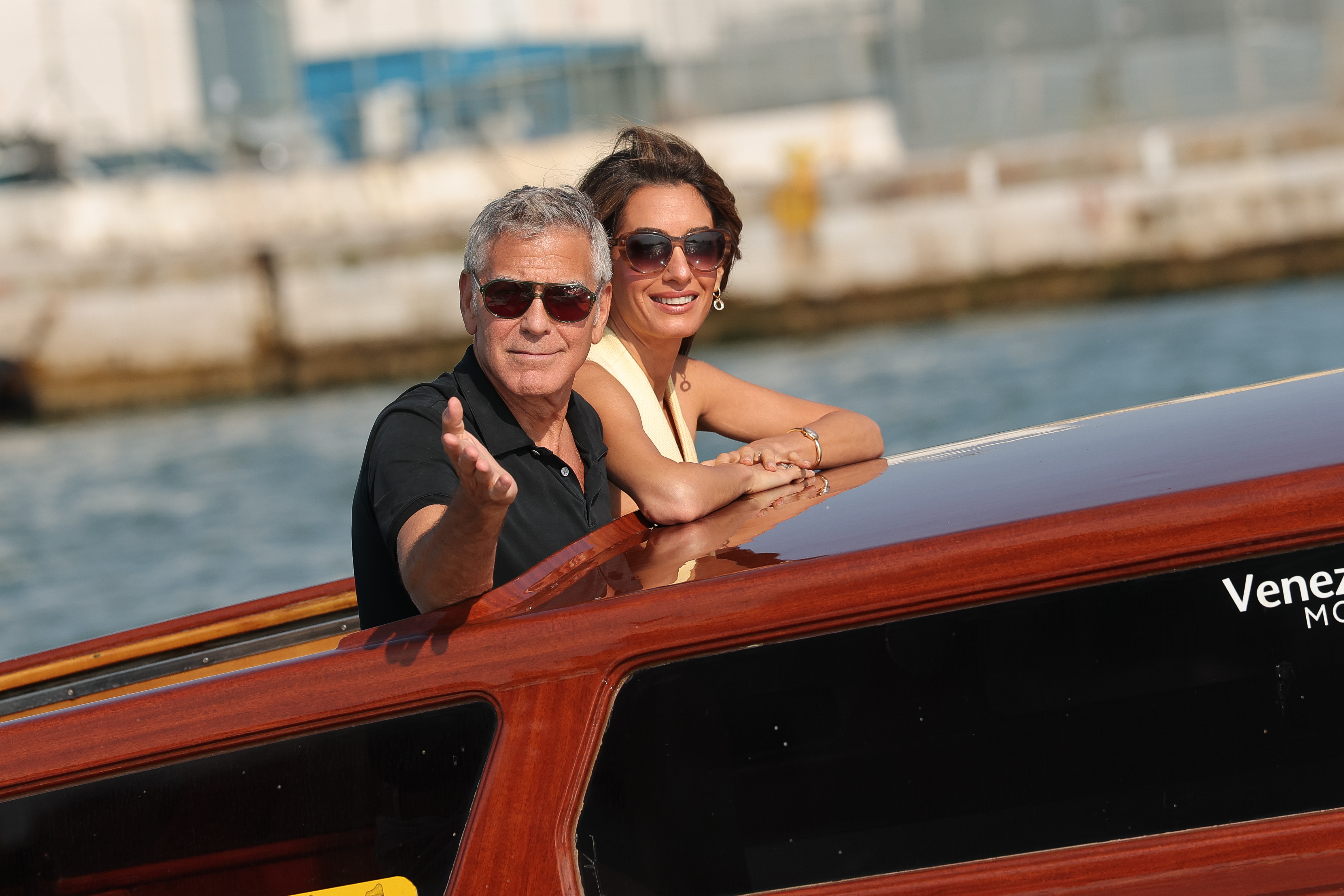 Amal and George Clooney are seen arriving ahead of the 82nd Venice International Film Festival 2025 on August 26, 2025 in Venice, Italy. | Source: Getty Images