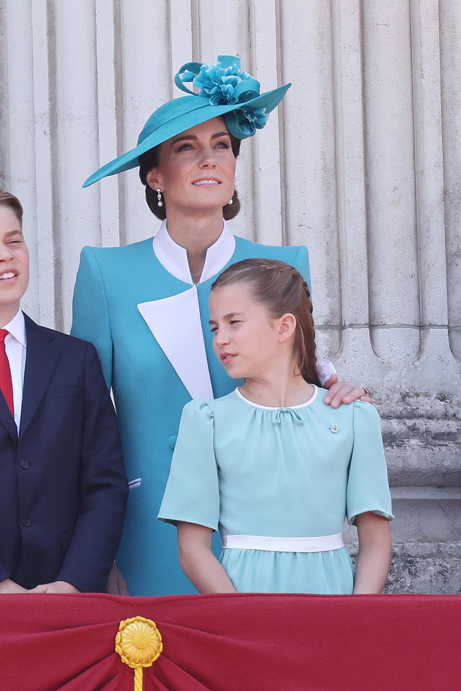Catherine, Princess of Wales and Princess Charlotte of Wales on the balcony of Buckingham Palace during Trooping The Colour 2025 on June 14, 2025 in London, England | Source: Getty Images