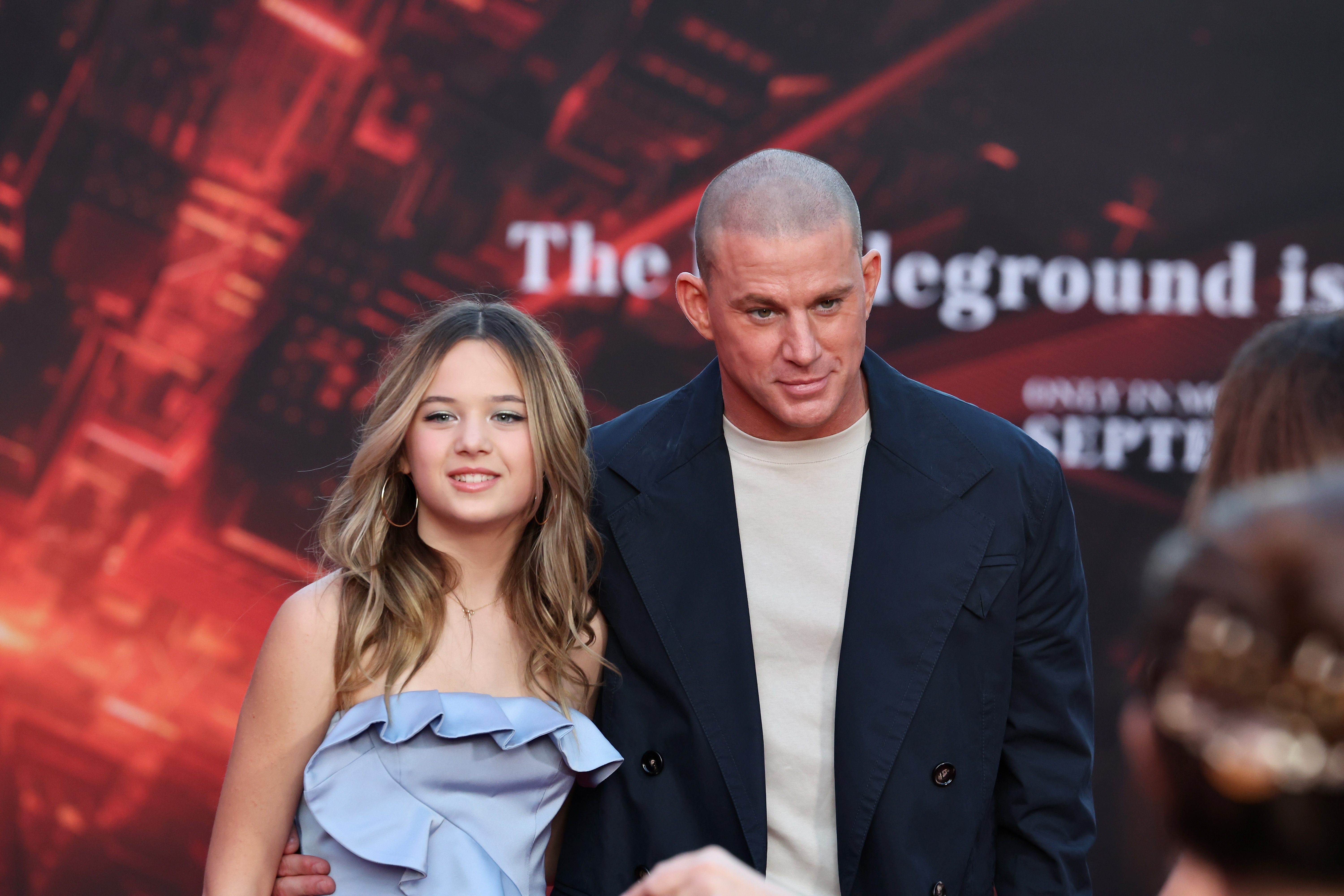 Everly Tatum and Channing Tatum attend the Premiere Of "Demon Slayer: Kimetsu No Yaiba Infinity Castle" at TCL Chinese 6 Theatres on September 9, 2025 in Hollywood, California. | Source: Getty Images