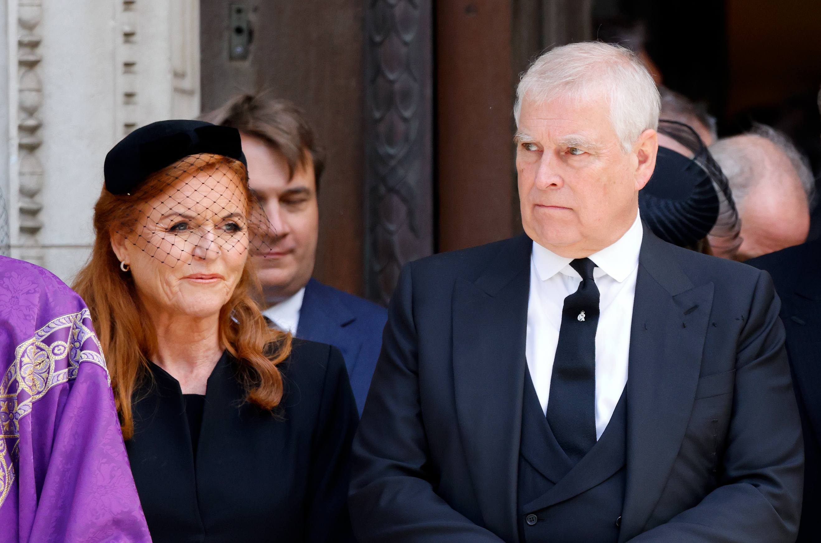 Sarah Ferguson, Duchess of York and Prince Andrew, Duke of York attend Katharine, Duchess of Kent's Requiem Mass service at Westminster Cathedral on September 16, 2025 in London, England. | Source: Getty Images