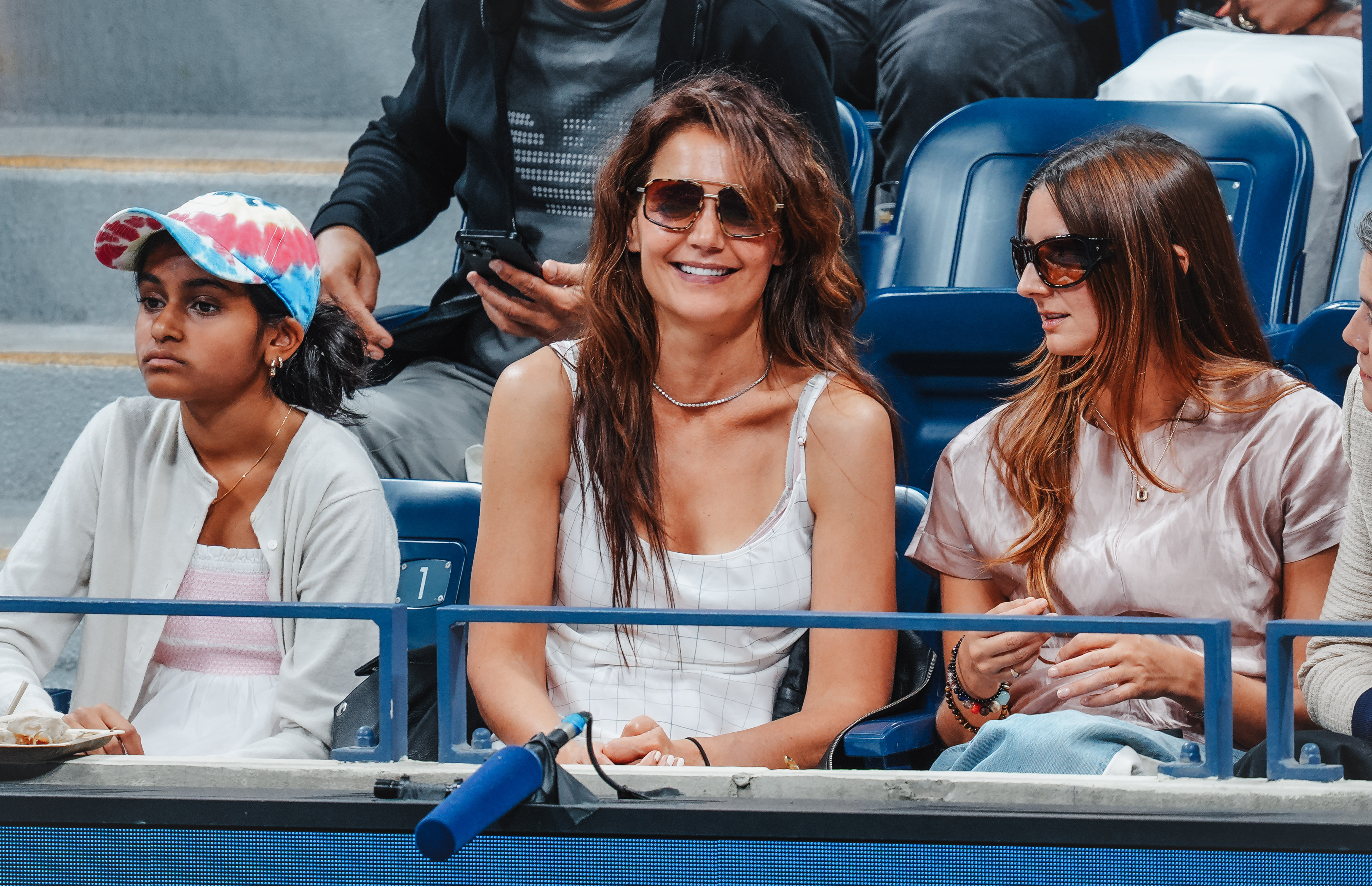 Katie Holmes attends Day Six of the 2025 US Open Tennis Championships at USTA Billie Jean King National Tennis Center on August 29, 2025, in Flushing Meadows, Queens, New York City. | Source: Getty Images