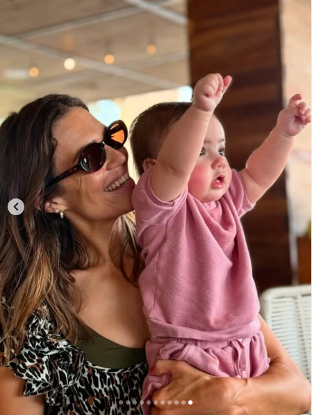 Mandy Moore posing with her 10-month old baby while on vacation in Mexico from a post dated July 30, 2025 | Source: Instagram/mandymoore