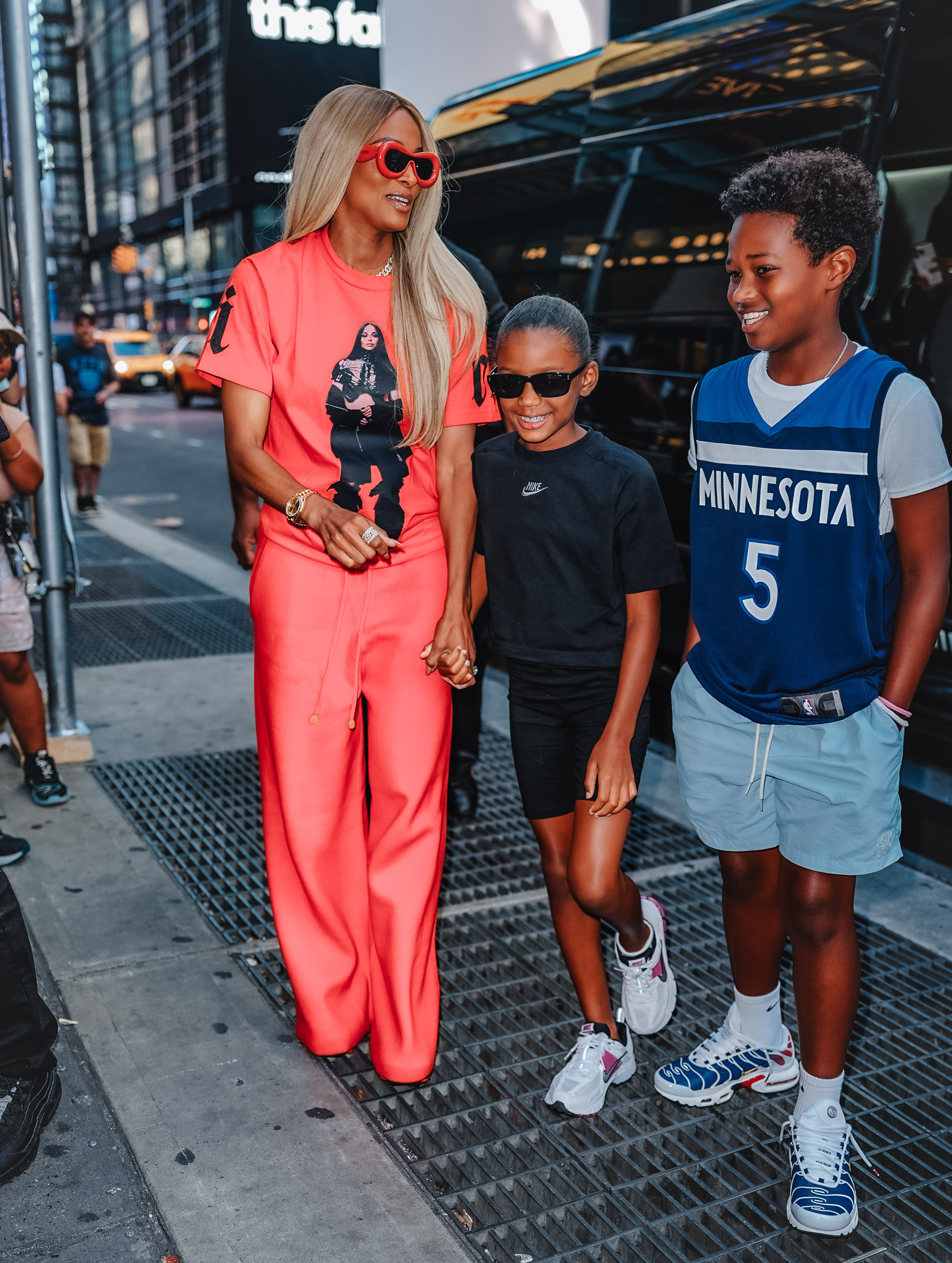 Future Zahir, Ciara and Sienna Princess Wilson seen on August 22, 2025 in New York City | Source: Getty Images