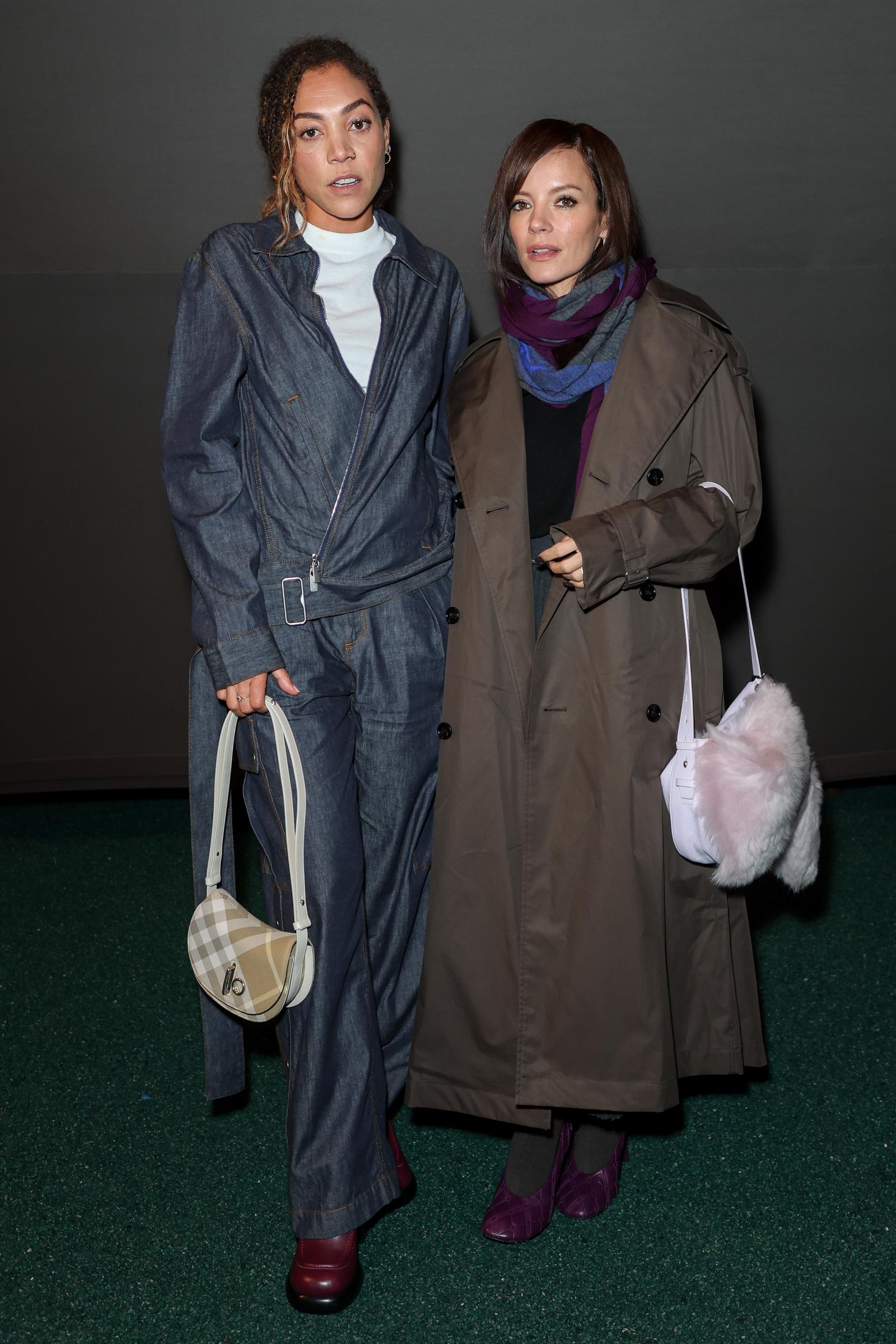 Miquita Oliver and Lily Allen attend the Burberry Winter 2024 show during London Fashion Week on February 19, 2024, in London, England. | Source: Getty Images