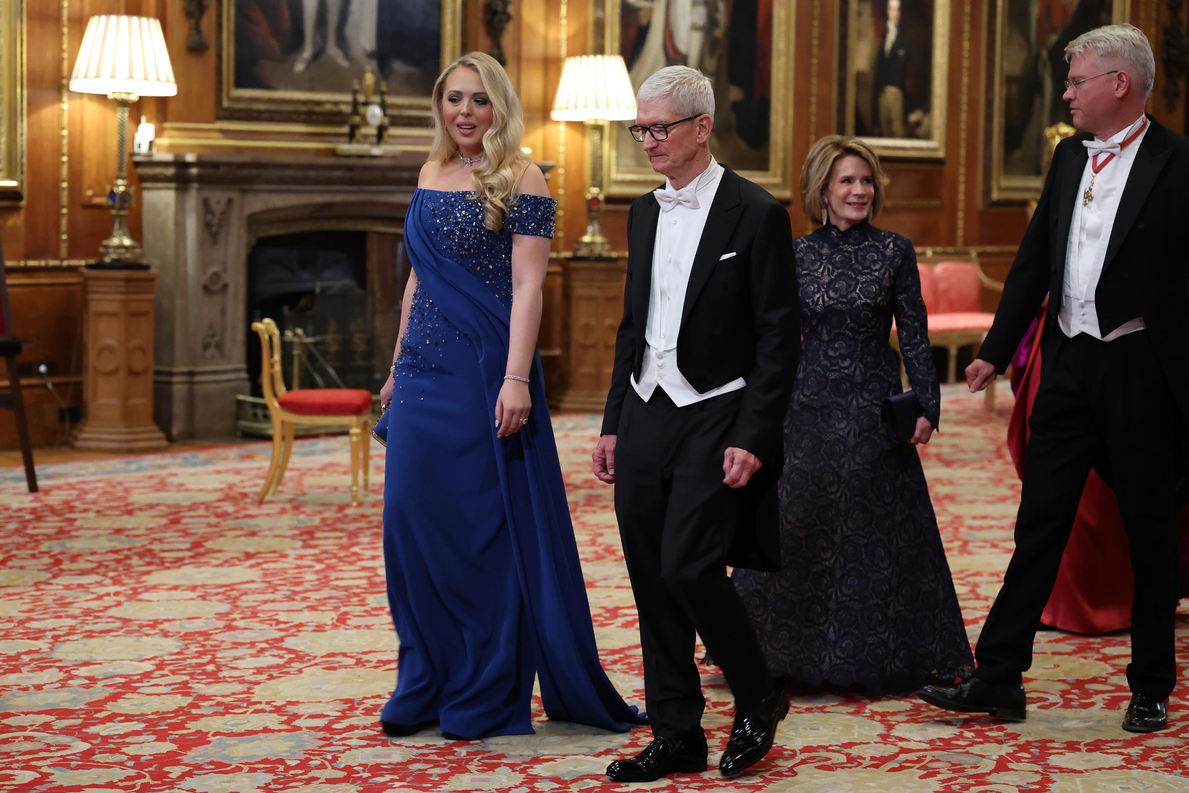 Tiffany Trump and Tim Cook attend the State visit by the President of the United States of America at Windsor Castle on September 17, 2025, in Windsor, England. | Source: Getty Images