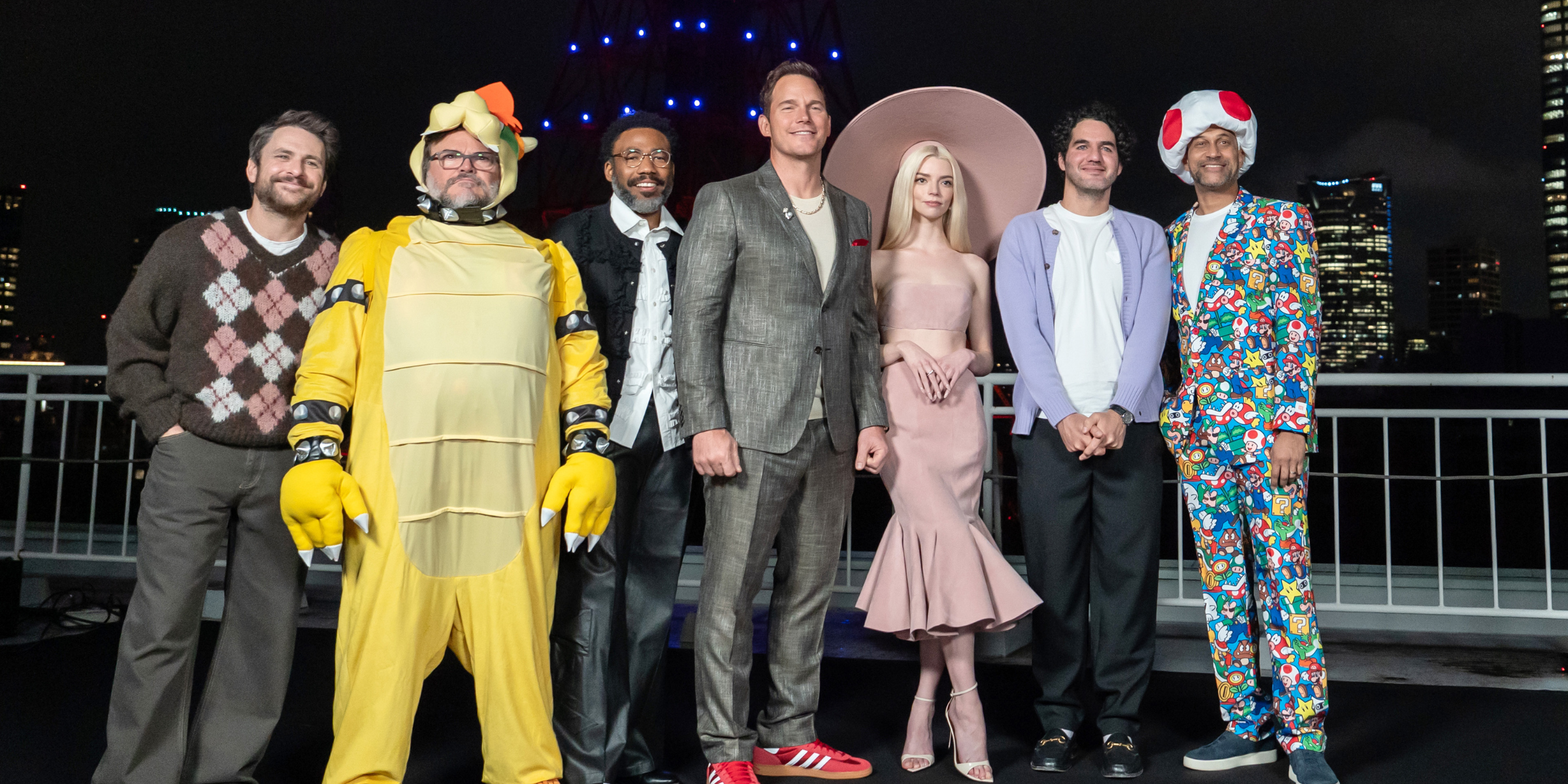 Charlie Day, Jack Black, Donald Glover, Chris Pratt, Anya Taylor-Joy, Benny Safdie and Keegan Michael Key | Source: Getty Images