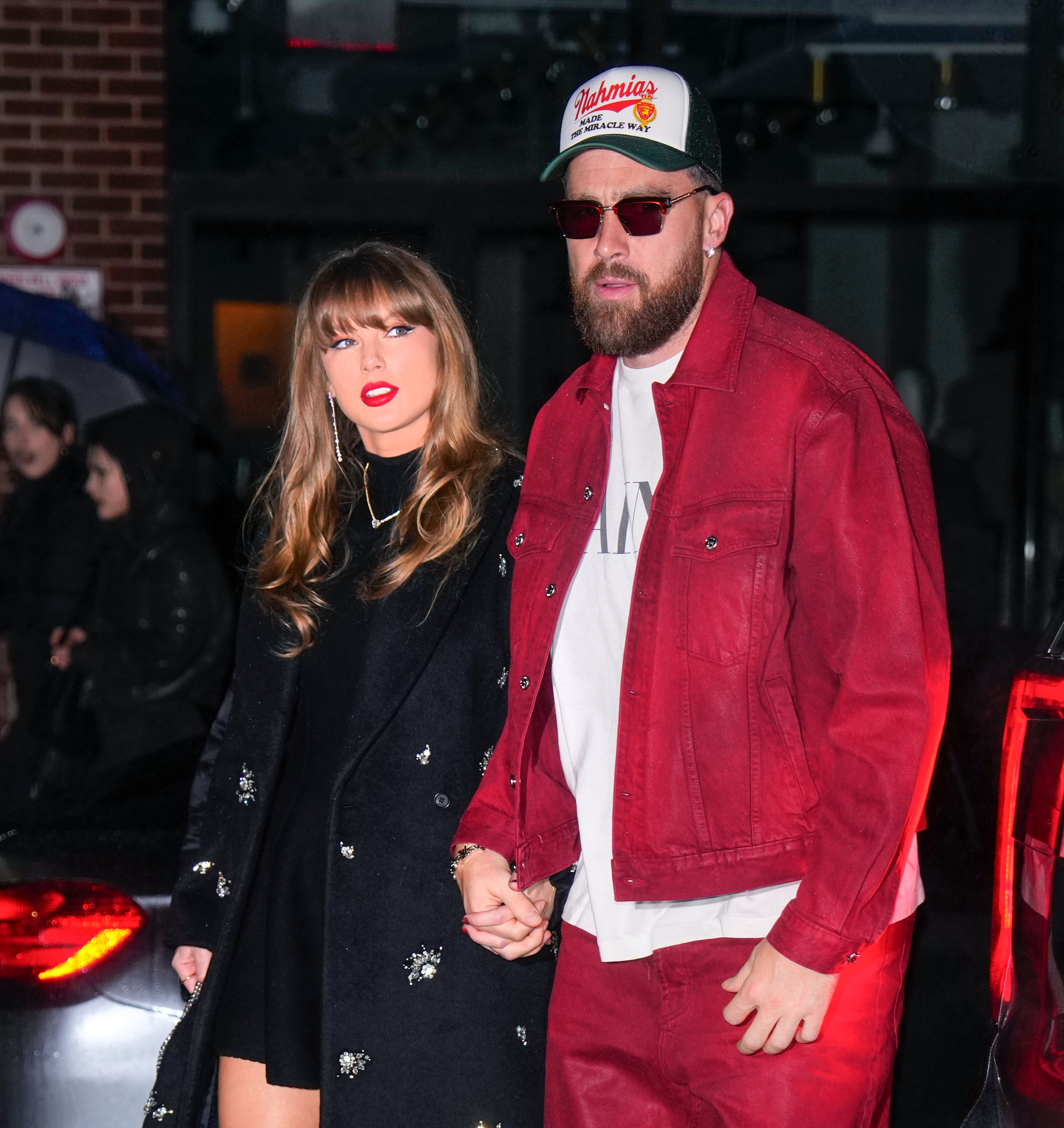 Taylor Swift and Travis Kelce seen on December 28, 2024, in New York. | Source: Getty Images