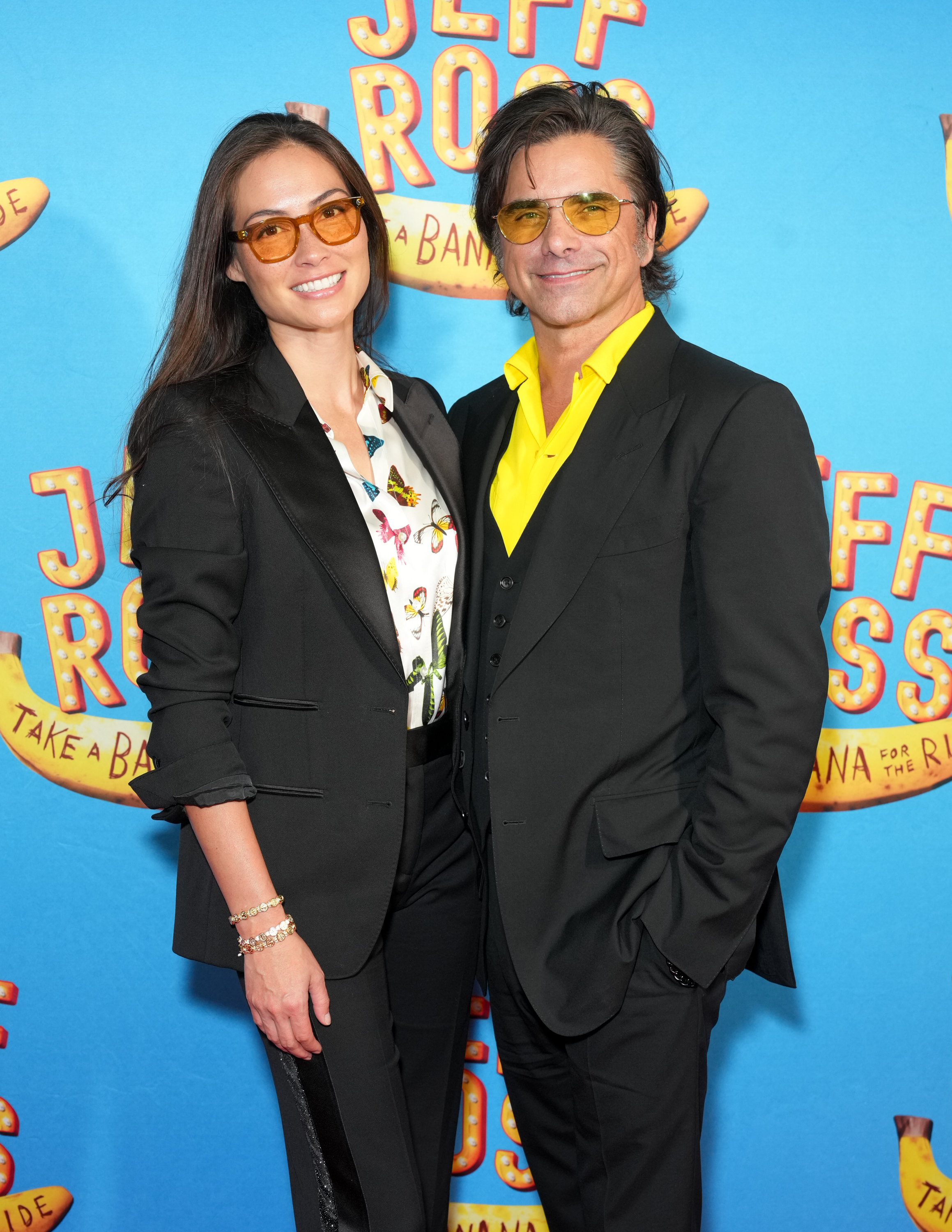 John Stamos and Caitlin McHugh Stamos attend "Jeff Ross: Take A Banana For The Ride" Broadway Opening Night at Nederlander Theatre on August 18, 2025, in New York City. | Source: Getty Images