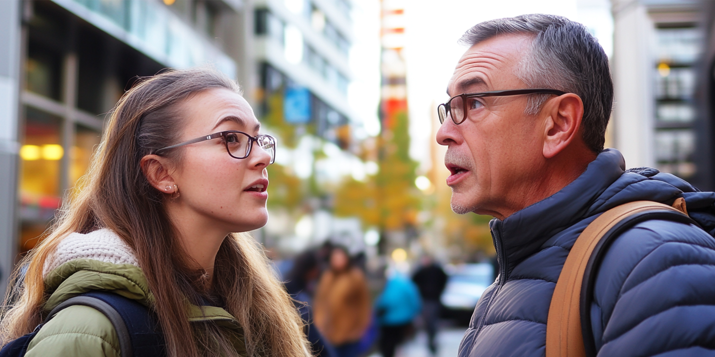 Two people talking on the street | Source: Amomama