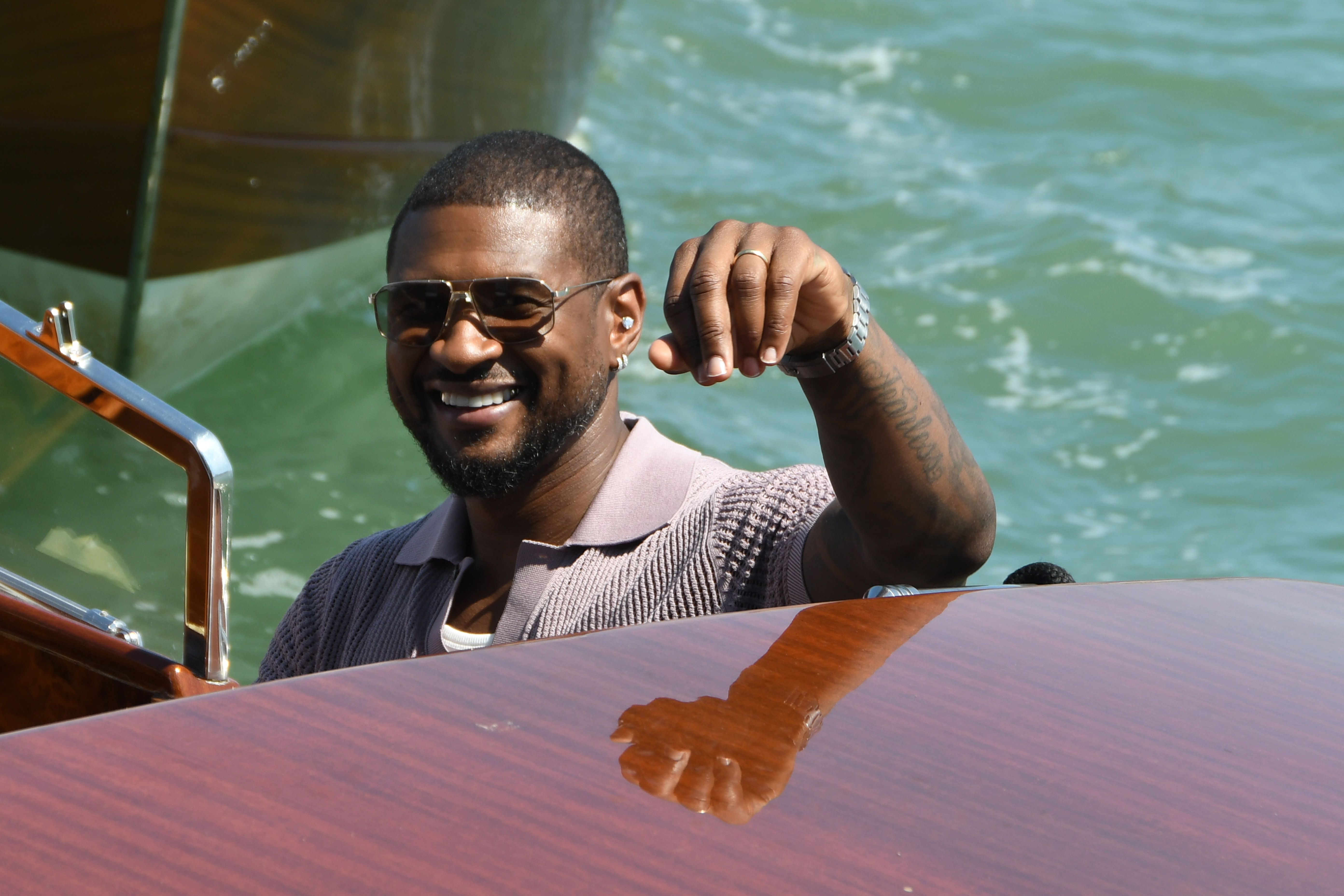 Usher attends an event at Harrys Bar following the wedding of Jeff Bezos and Lauren Sanchez, on June 28, 2025 in Venice, Italy | Source: Getty Images