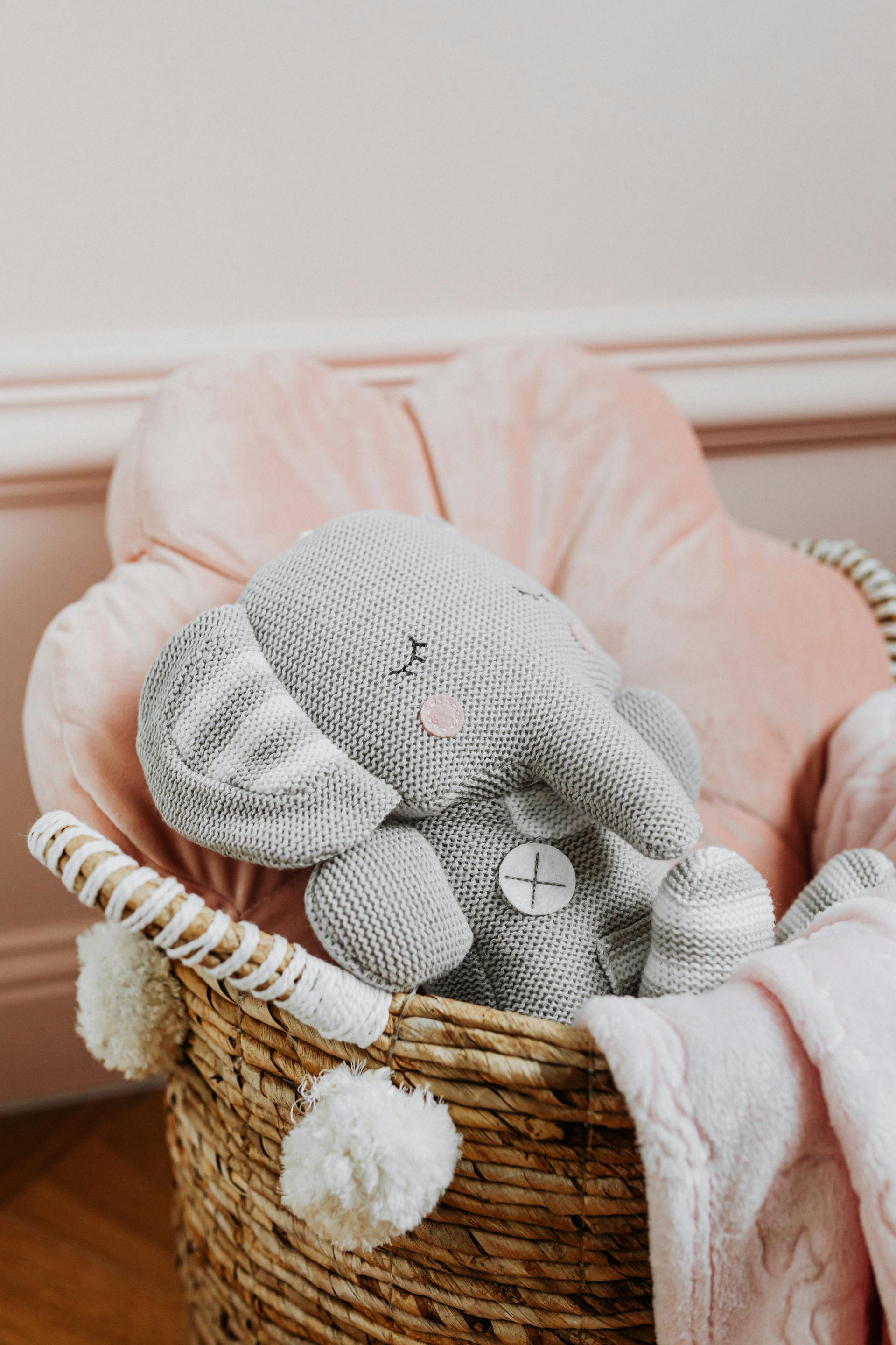 Plush toy lying in a basket | Source: Pexels