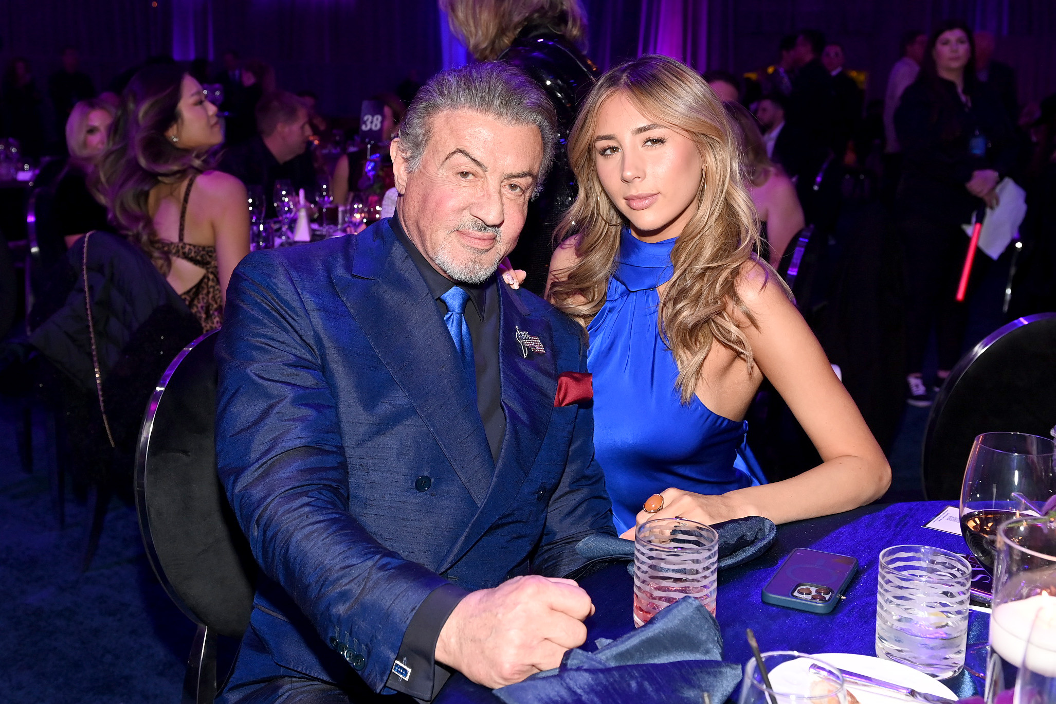 Sylvester Stallone and Scarlet Stallone attend amfAR Las Vegas Presented by Paramount at Wynn Las Vegas on November 22, 2024 in Nevada. | Source: Getty Images