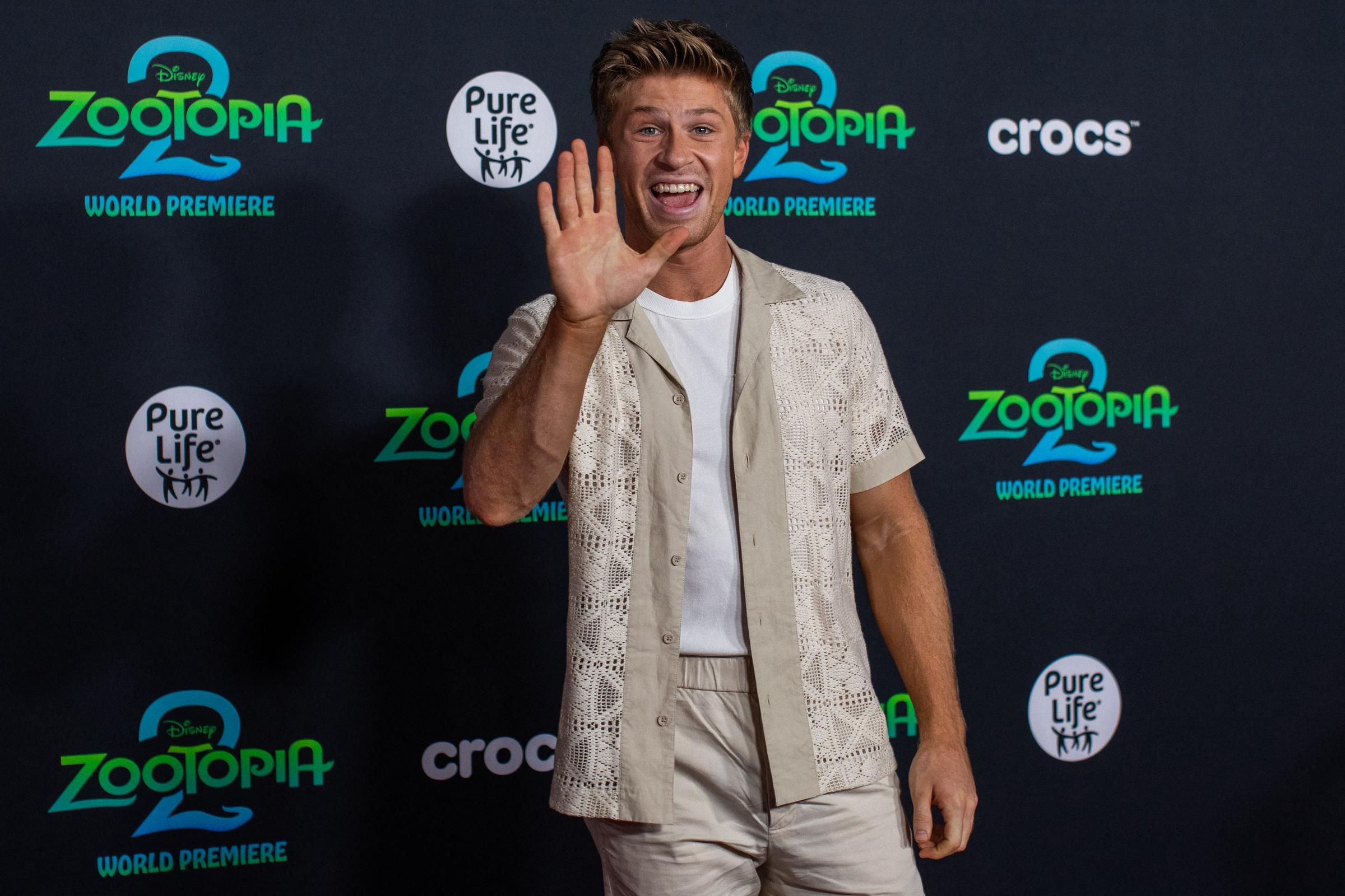 Robert Irwin attends the world premiere of Walt Disney Animation Studios' "Zootopia 2" in Los Angeles, California, on November 13, 2025. | Source: Getty Images