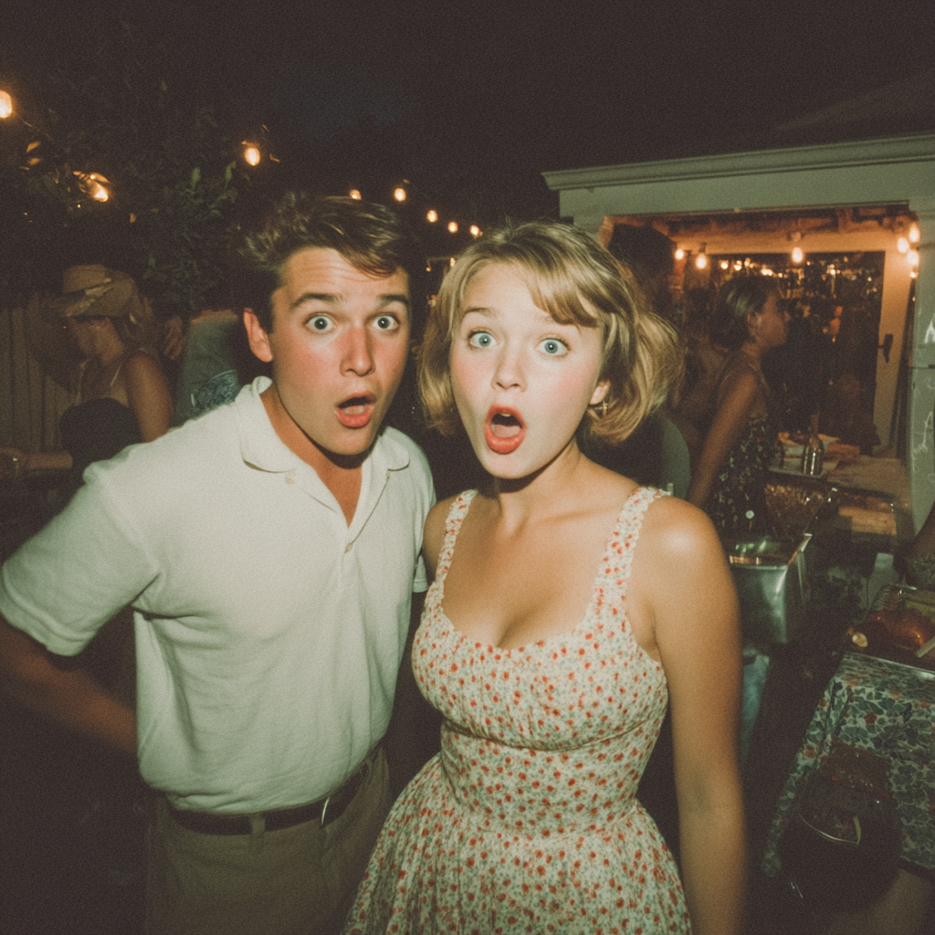 Shocked guests at a party | Source: Midjourney