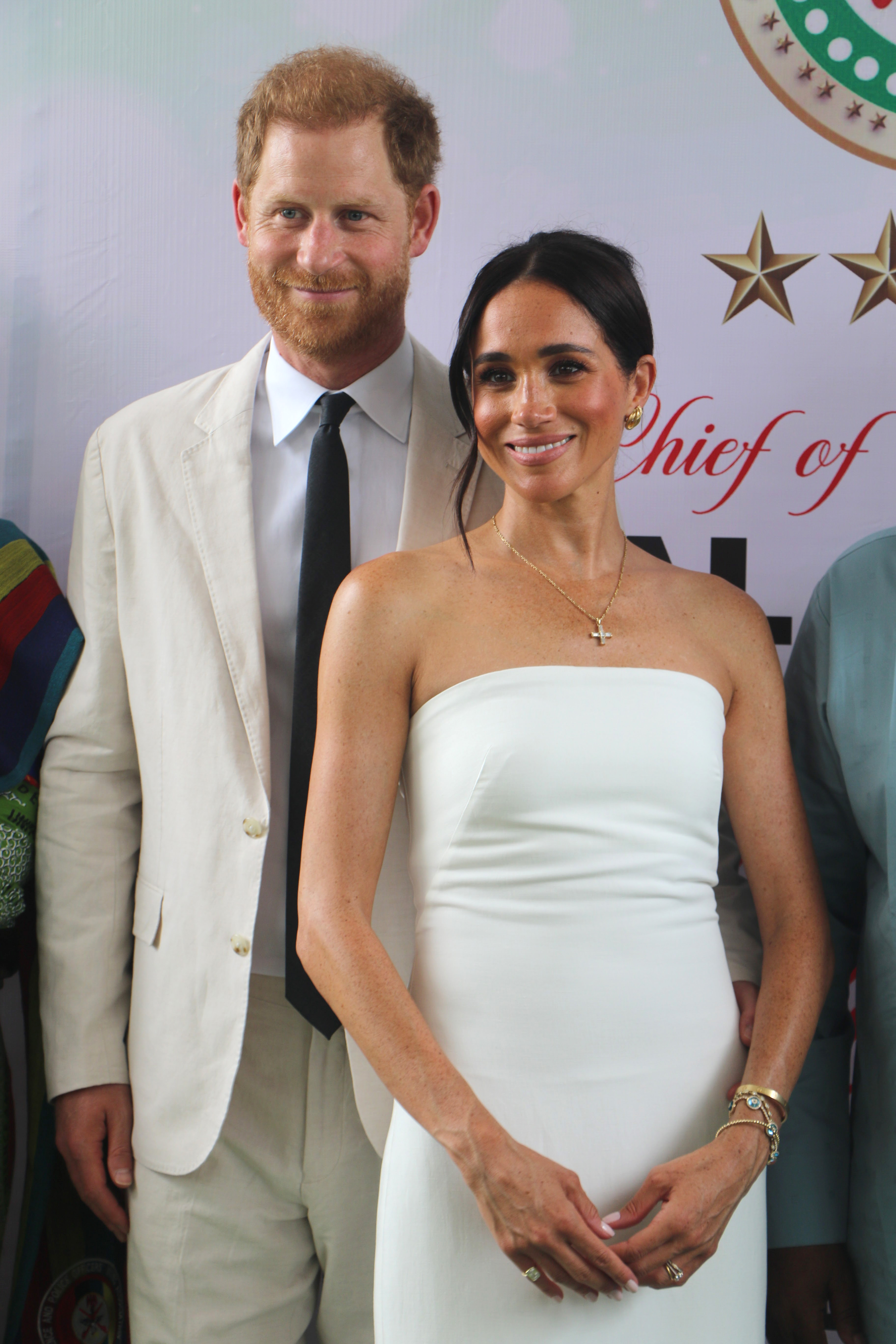 Prince Harry and Meghan Markle in the Armed Forces Complex in Abuja, Nigeria, on May 11, 2024 | Source: Getty Images