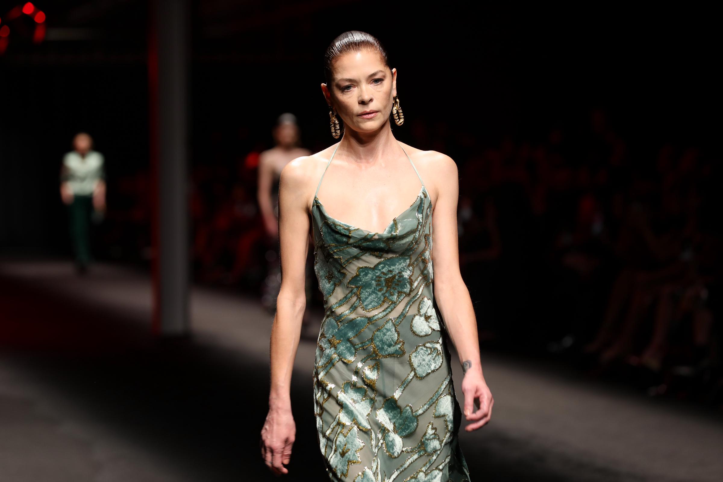 Jaime King at the Roberto Cavalli fashion show during Milan Fashion Week Women's Collection Fall Winter 2025 on on February 27, 2025, in Milan, Italy. | Source: Getty Images