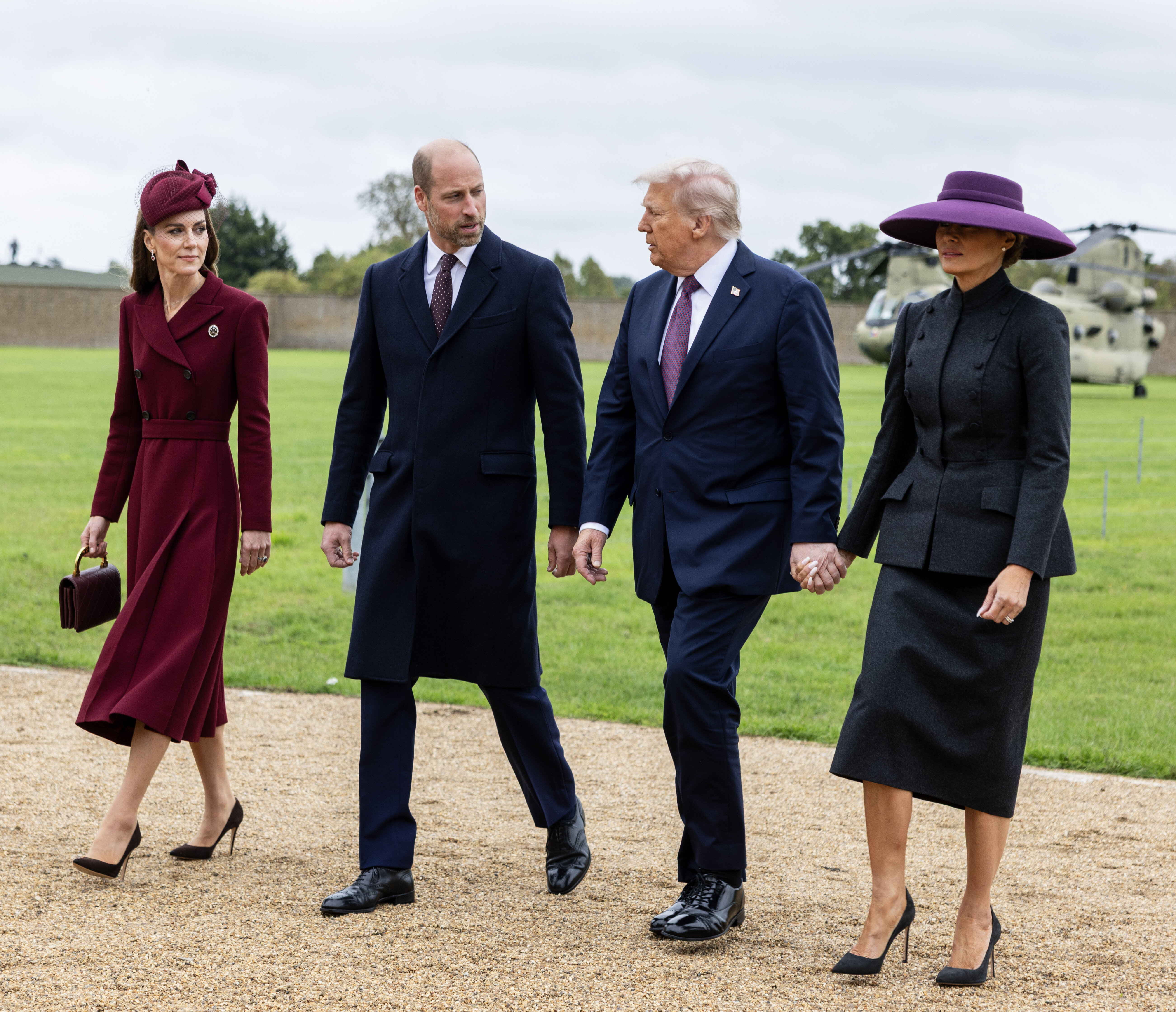 Catherine, Princess of Wales (L), and Prince William, Prince of Wales (2nd L) arrive at Windsor Castle with US President Donald Trump and First Lady Melania Trump on day two of the US President Donald Trump's second state visit to the UK on September 17, 2025, in Windsor, England. | Source: Getty Images