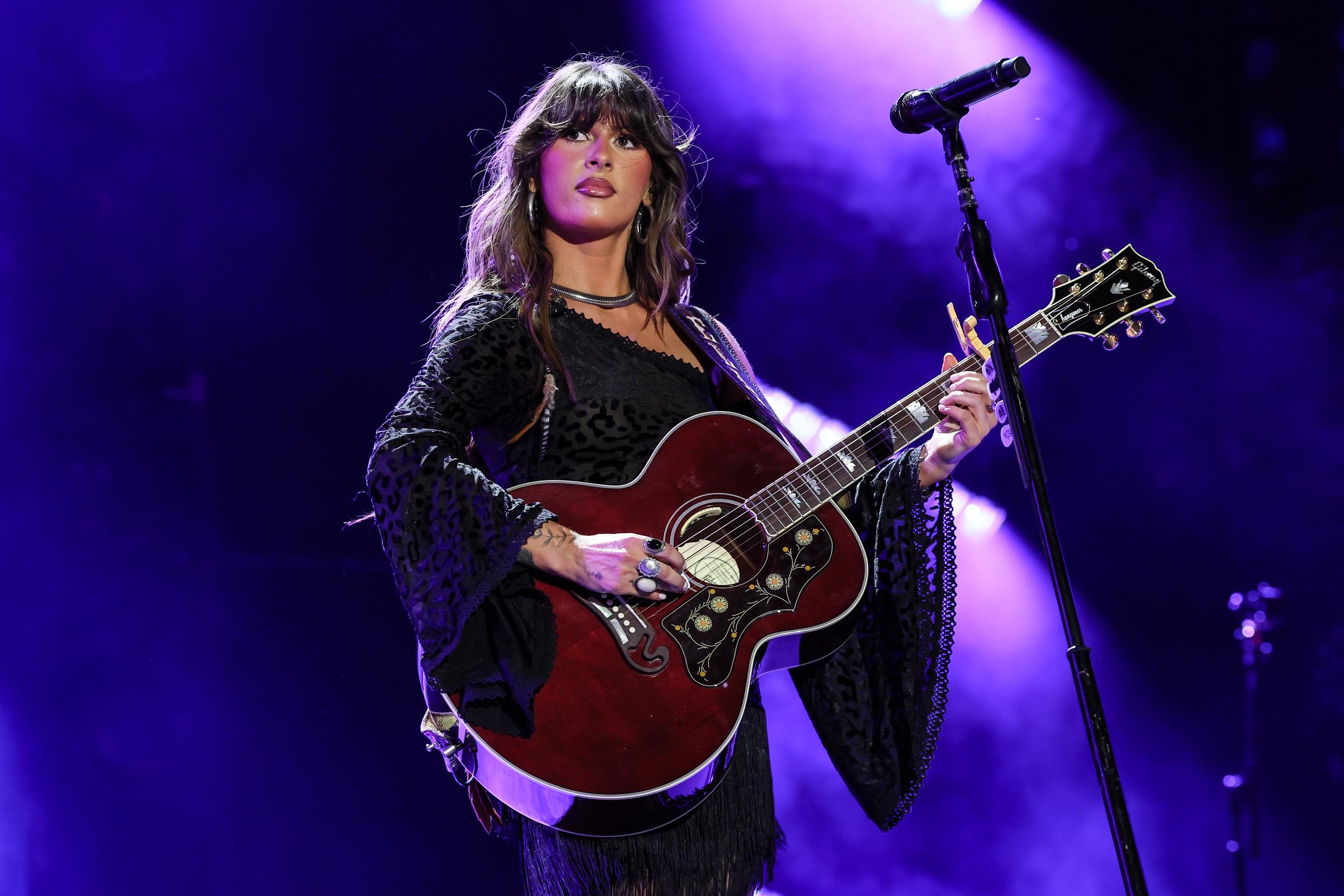 Ella Langley performs on the main stage during CMA Fest 2025 at Nissan Stadium on June 5, 2025, in Nashville, Tennessee. | Source: Getty Images
