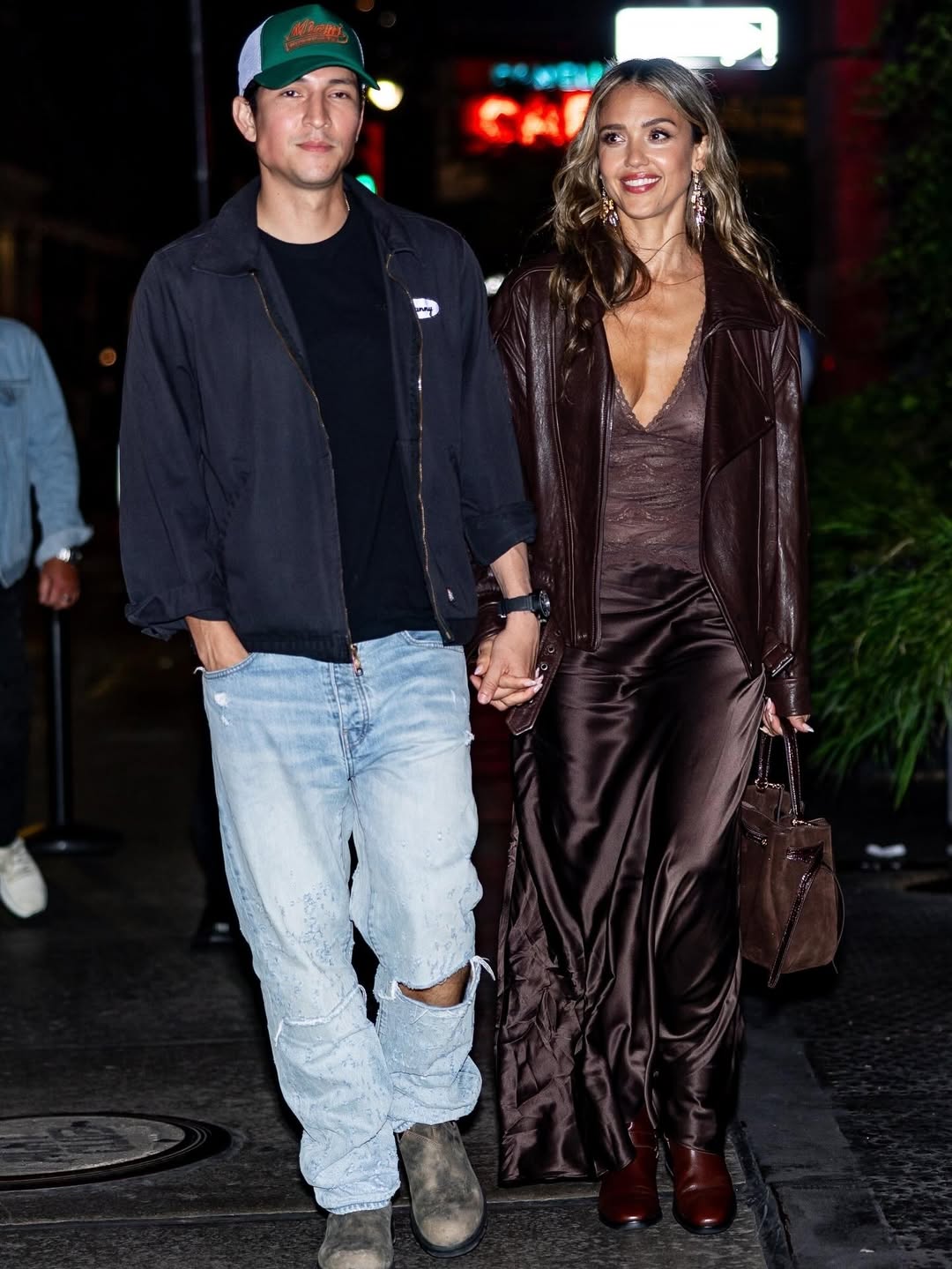 Danny Ramirez and Jessica Alba are seen in New York City on September 15, 2025. | Source: Instagram/justjared