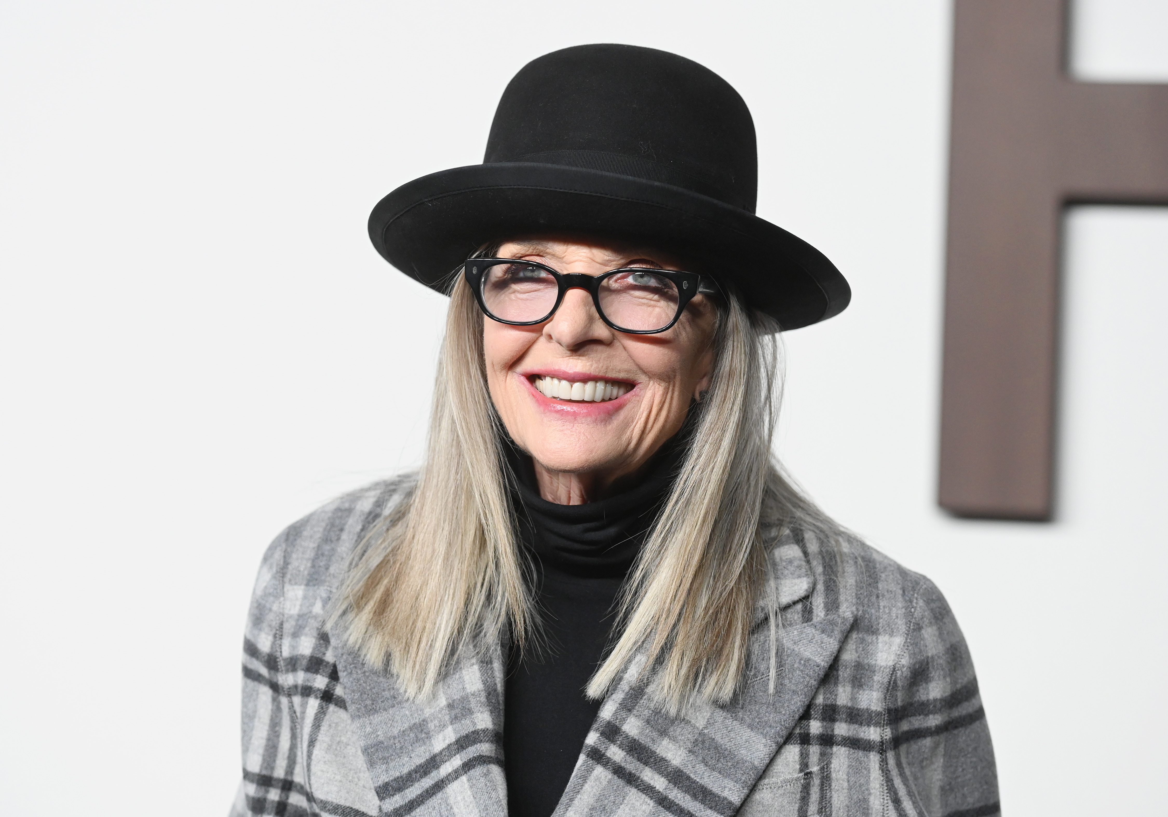 Diane Keaton poses at the Ralph Lauren Spring 2024 Ready To Wear Fashion Show at the Brooklyn Navy Yard on September 8, 2023, in Brooklyn, New York. | Source: Getty Images