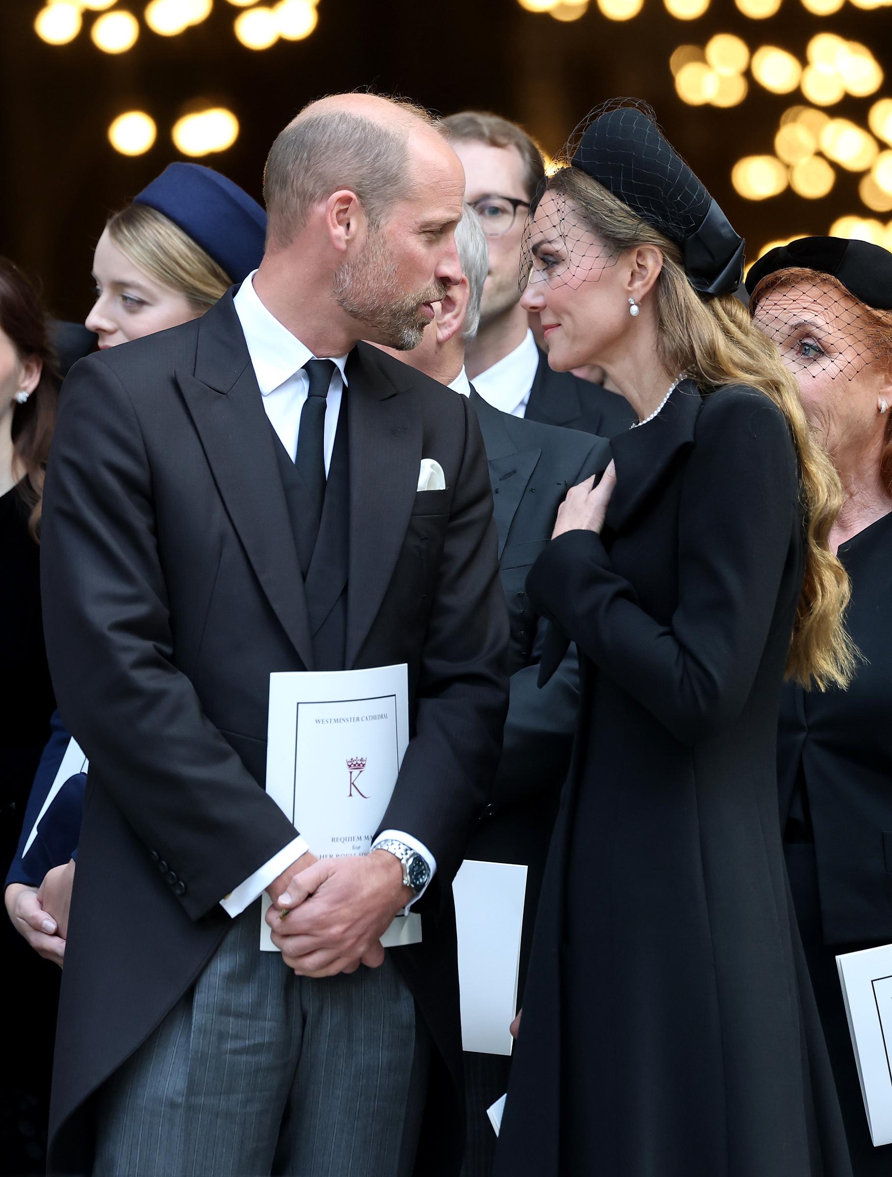 Prince William, Prince of Wales and Catherine, Princess of Wales attends the funeral of The Duchess of Kent at Westminster Cathedral on September 16, 2025 in London, England. | Source: Getty Images
