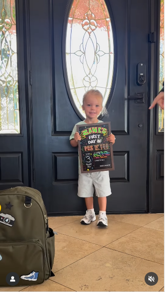 Sharna Burgess 3 year old son, Zane captured before starting his first day of school posted on September 2, 2025 | Source: Instagram/sharnaburgess