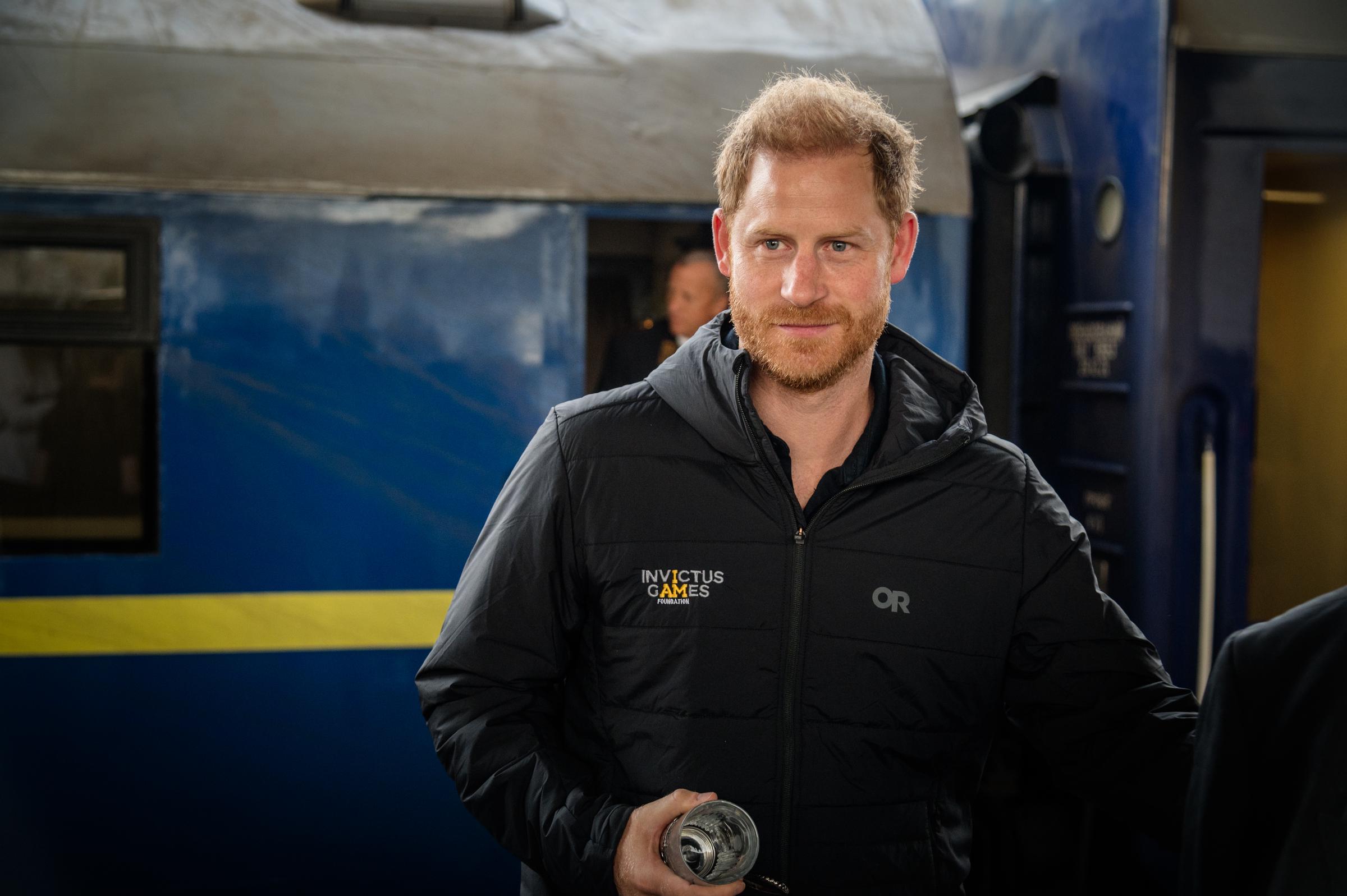 Prince Harry, the Duke of Sussex, is met at the train station on September 12, 2025, in Kyiv, Ukraine. | Source: Getty Images
