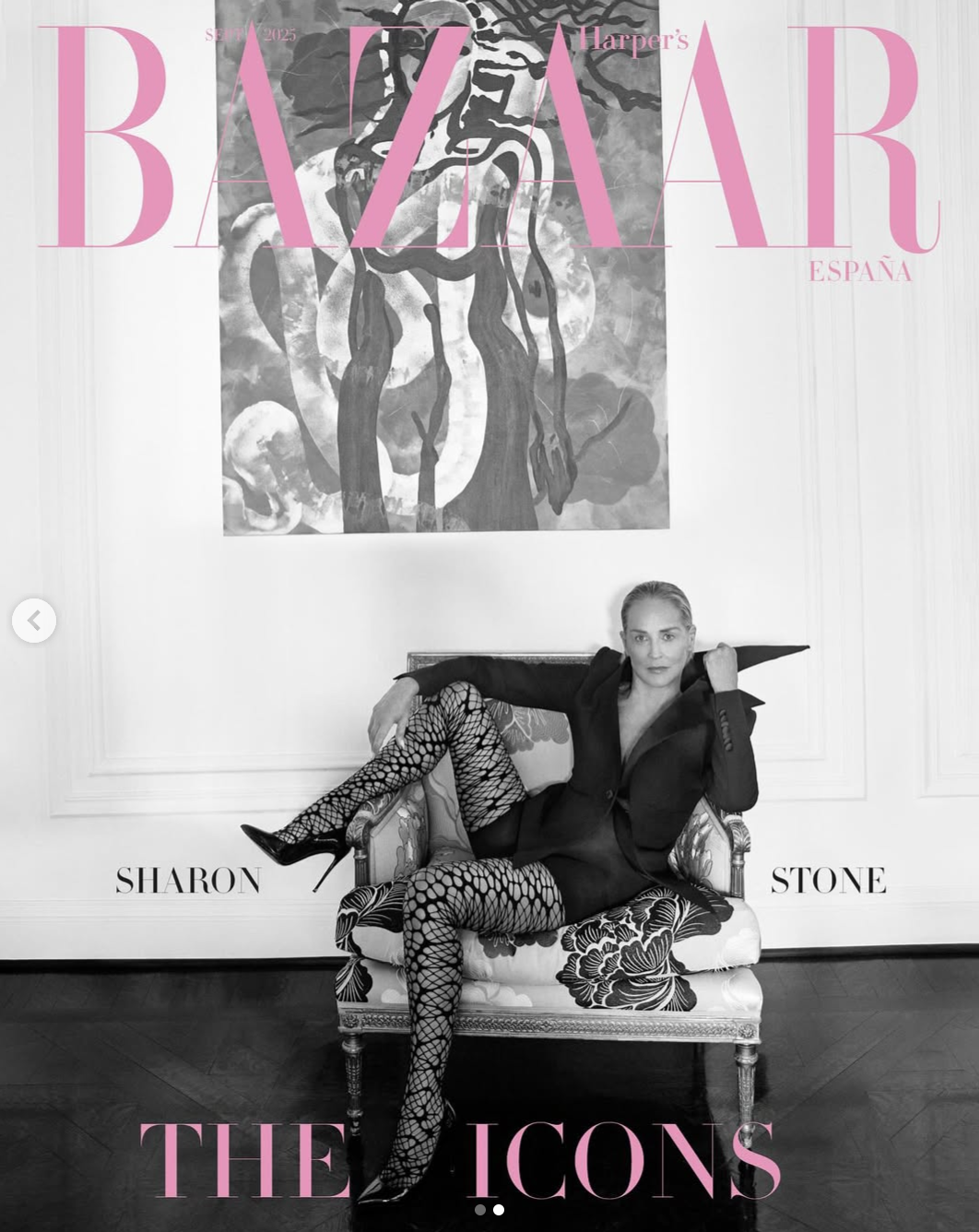 Sharon Stone on the cover of Harper's Bazaar Spain, posted on August 19, 2025. | Source: Instagram/harpersbazaares