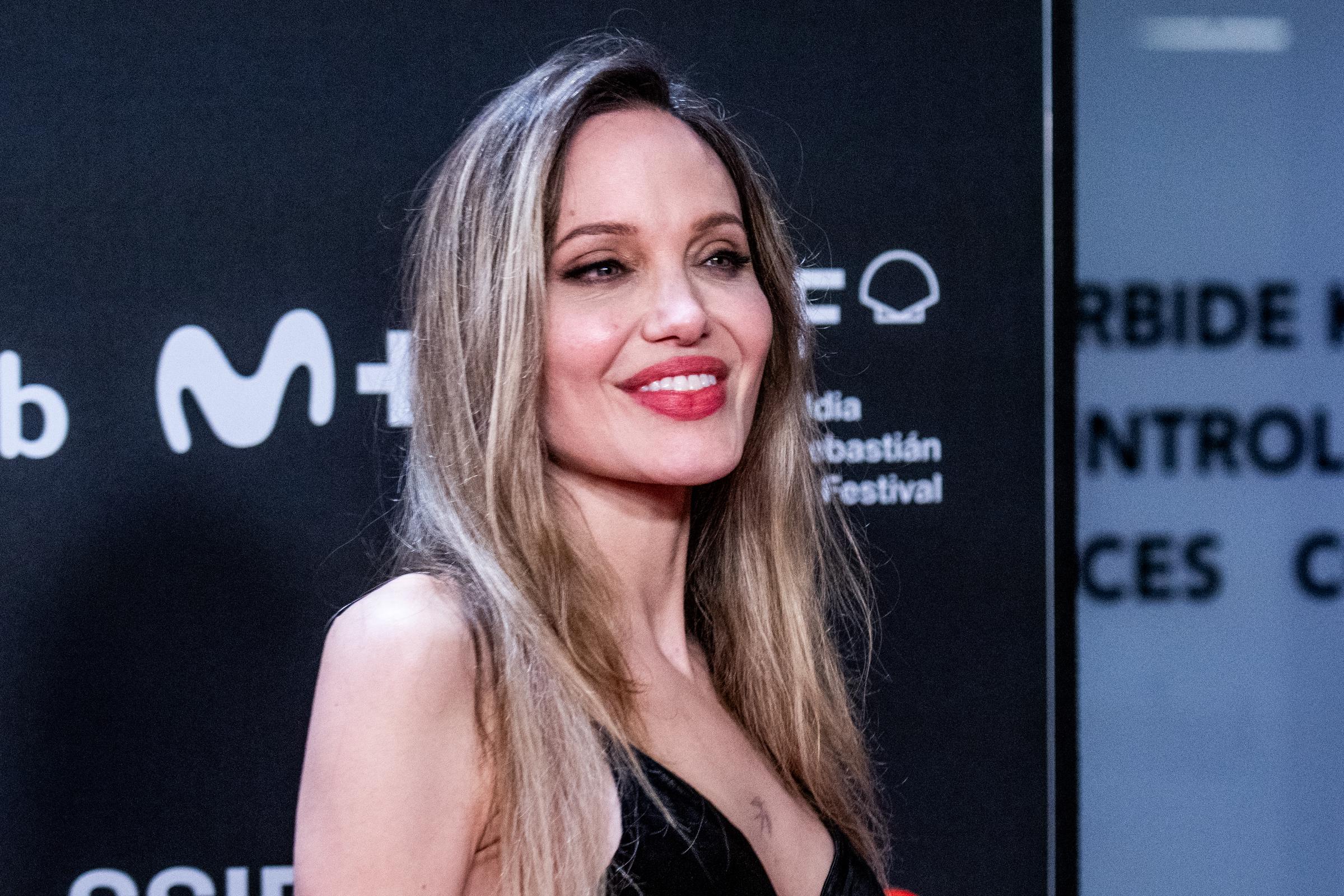 Angelina Jolie attends the "Couture" red carpet during the 73rd San Sebastian International Film Festival at Kursaal Palace on September 21, 2025 in San Sebastian, Spain. | Source: Getty Images
