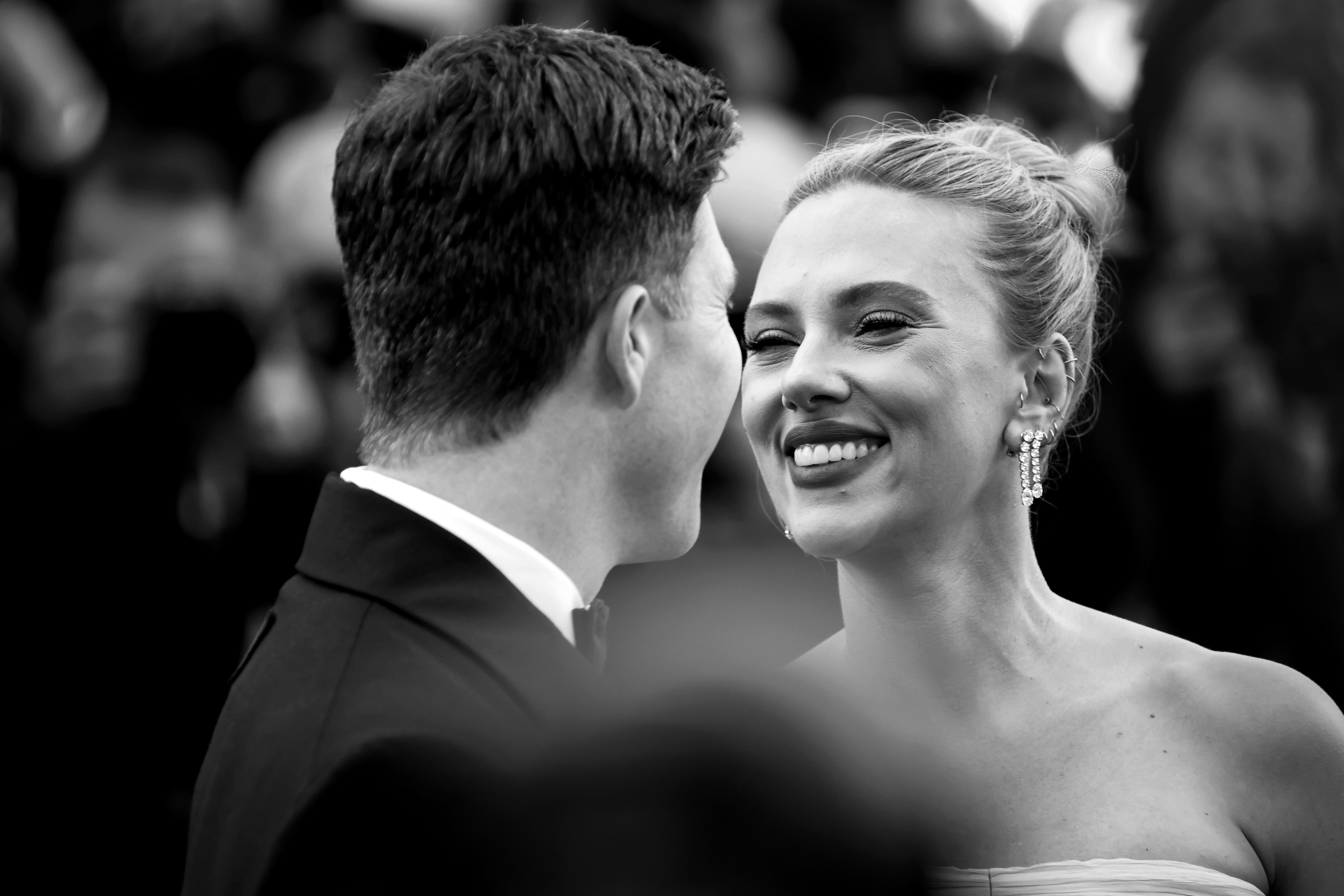 Colin Jost and Scarlett Johansson attend the "Vie Privée" (A Private Life) red carpet at the 78th annual Cannes Film Festival at Palais des Festivals on May 20, 2025 in Cannes, France. | Source: Getty Images
