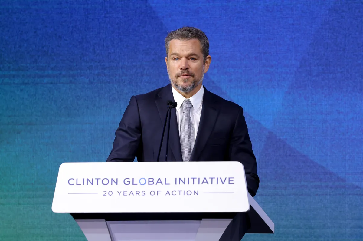 Matt Damon speaks onstage during the Clinton Global Initiative 2025 Annual Meeting at New York Hilton Midtown on September 25, 2025 in New York City. | Source: Getty Images