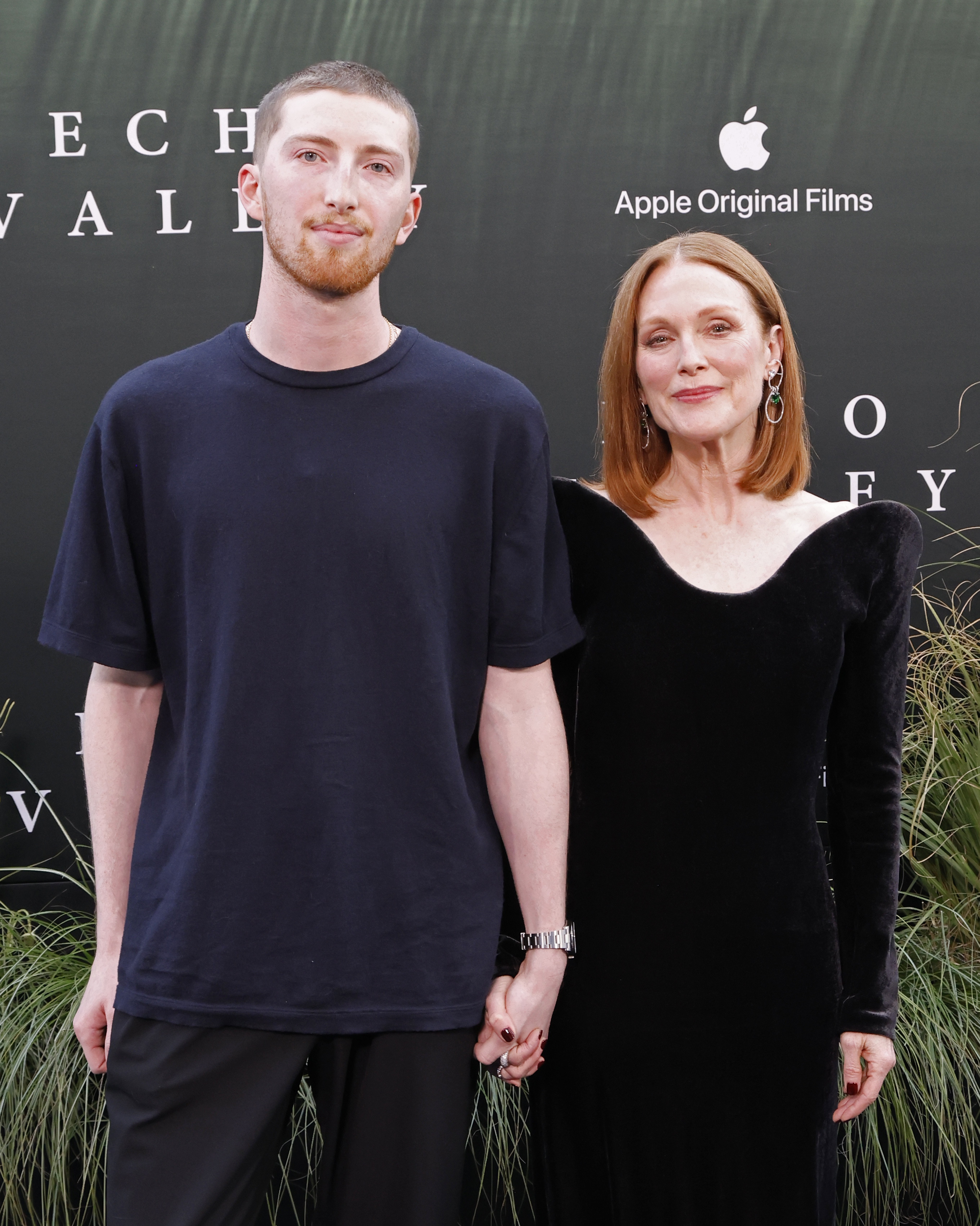 Caleb Freundlich and Julianne Moore attend the "Echo Valley" New York premiere at AMC Lincoln Square 13 on June 4, 2025, in New York City. | Source: Getty Images