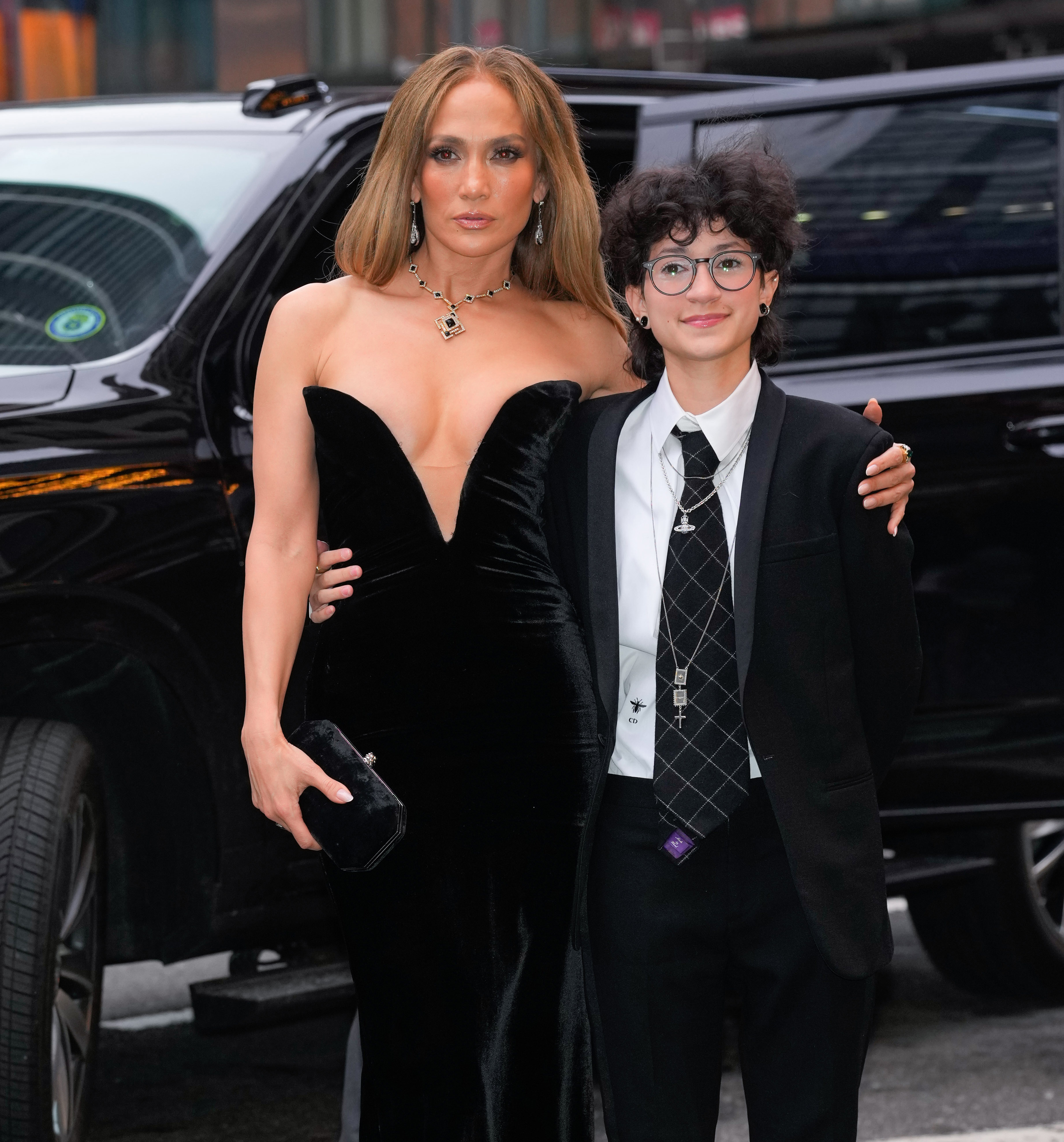 Jennifer Lopez and Oskar Muñiz are seen on April 3, 2025 in New York City. | Source: Getty Images