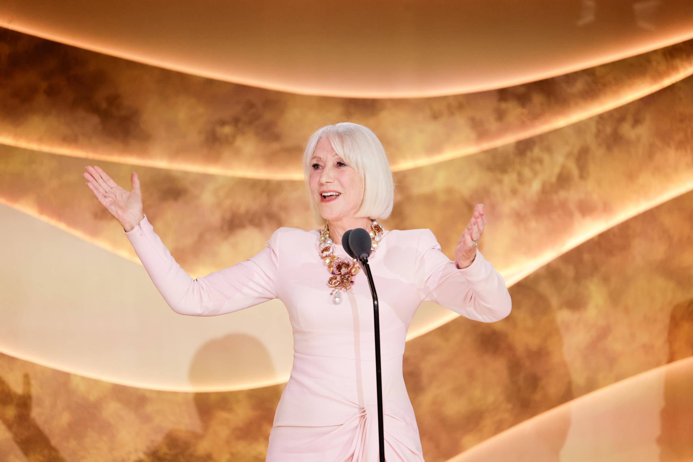 Helen Mirren at the Golden Eve: The Golden Globes Honor Helen Mirren & Sarah Jessica Parker on January 06, 2026. | Source: Getty Images