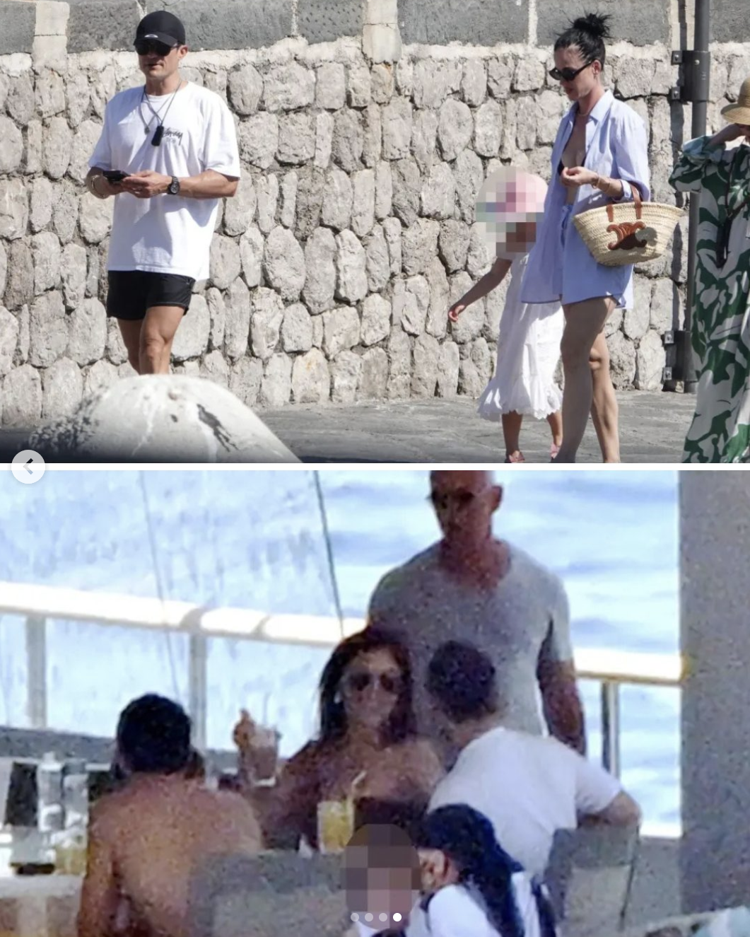 Photos of Orlando Bloom and Katy Perry along with Jeff Bezos and Lauren Sanchez in Capri, posted on July 7, 2025 | Source: Instagram/pagesix