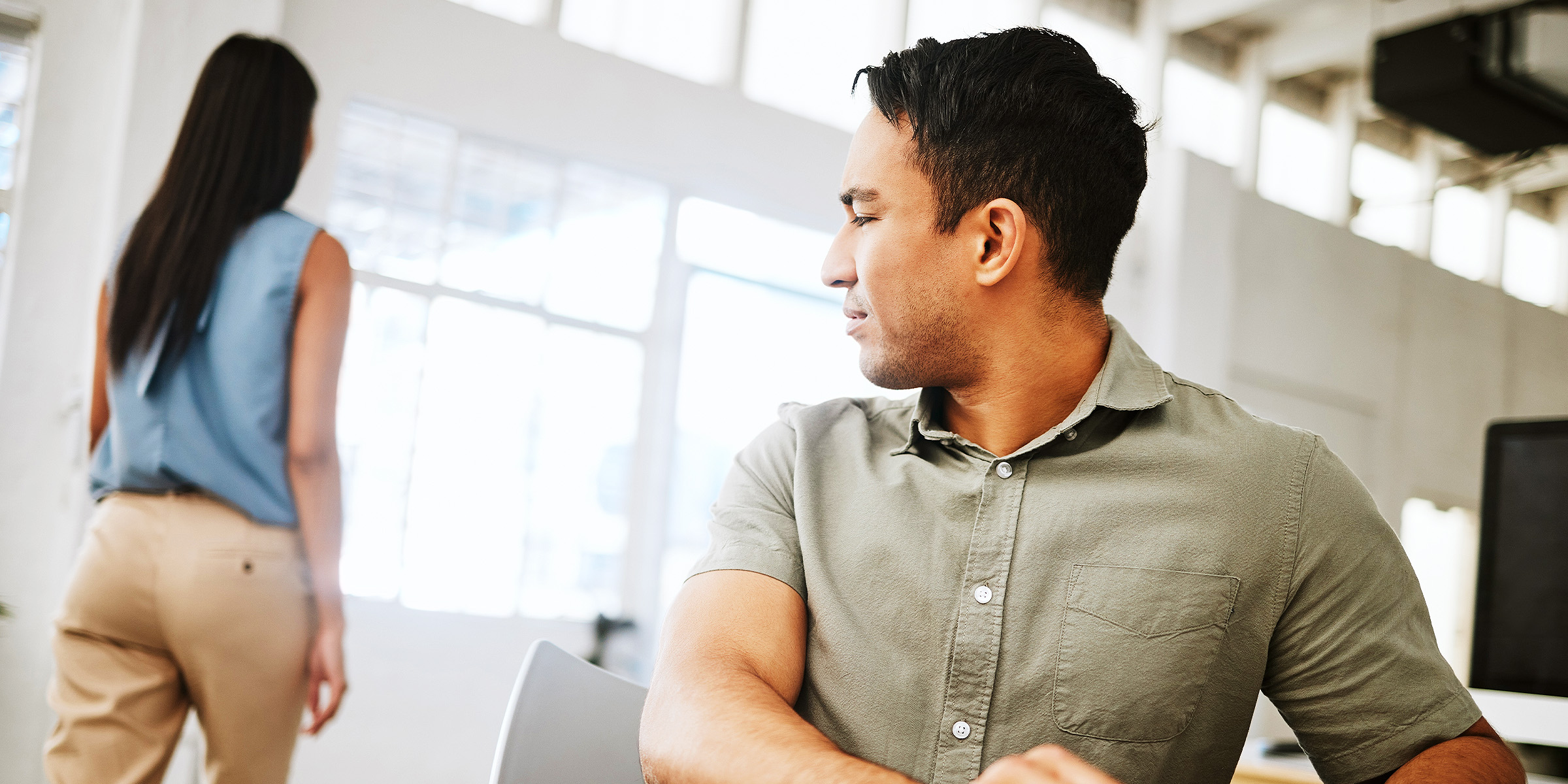 A man staring at a woman in a suggestive manner | Source: Shutterstock