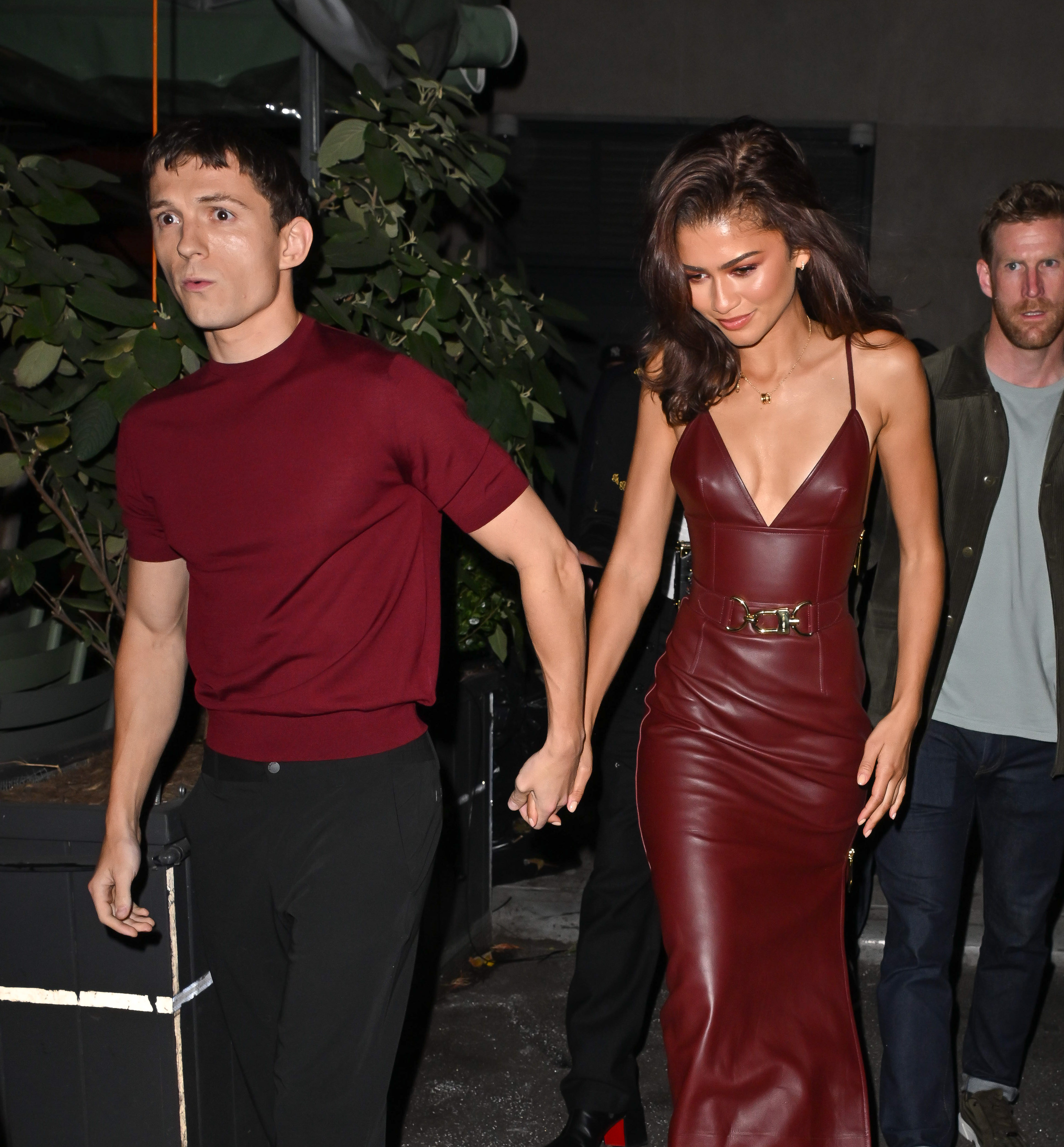 Tom Holland and Zendaya are seen leaving the Corner Bar on October 24, 2024 in New York City. | Source: Getty Images