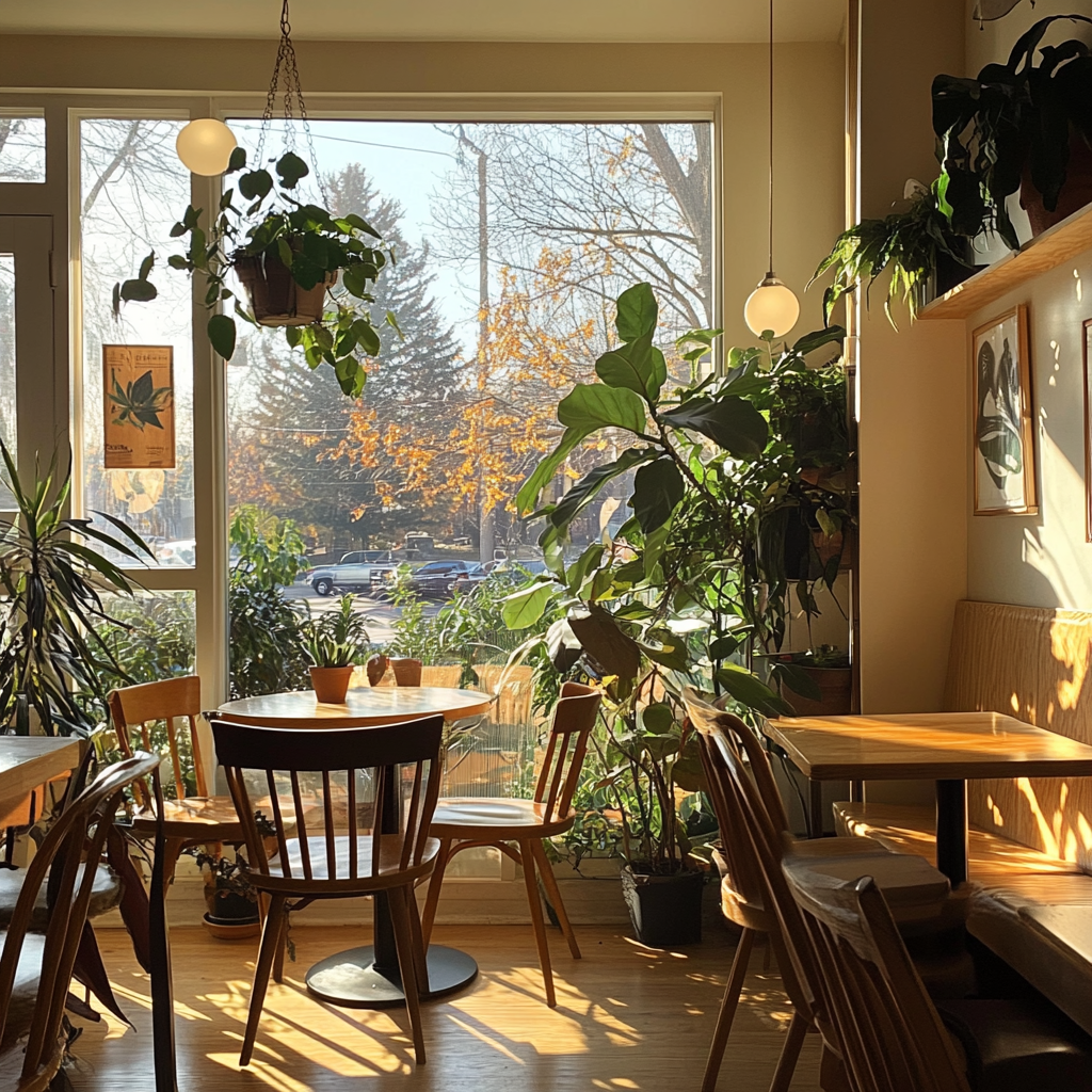 The interior of a coffee shop | Source: Midjourney