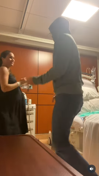 The Duke and Duchess of Sussex captured on video dancing mid-labor in a birthing room from a video posted on June 4, 2025 | Source: Instagram/meghan
