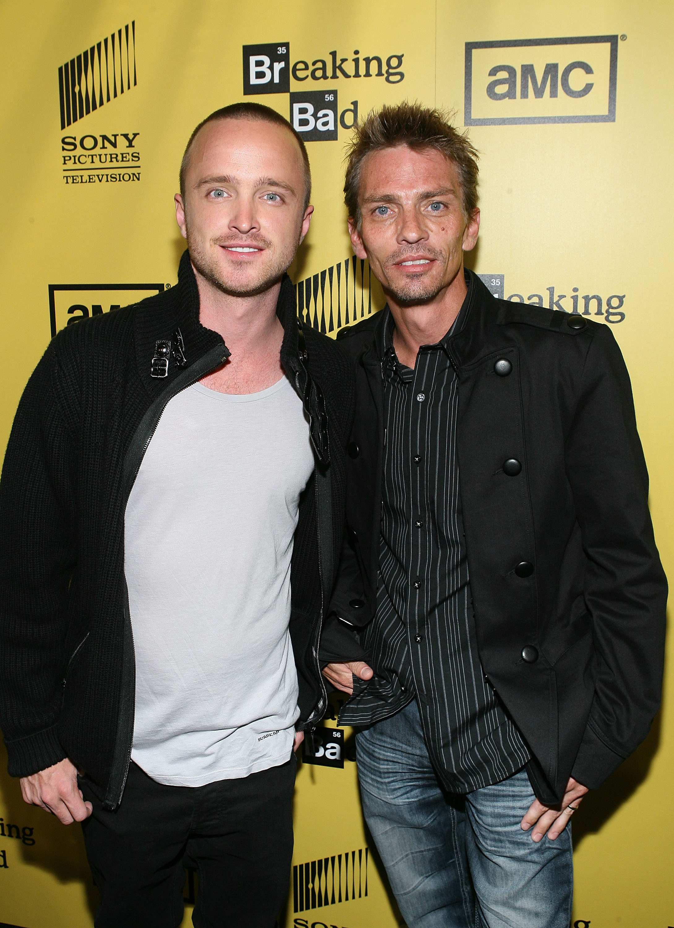Aaron Paul and Charles Baker attend AMC's "Breaking Bad" Season 4 Premiere at The Chinese 6 Theatres on June 28, 2011 in Los Angeles, California. | Source: Getty Images