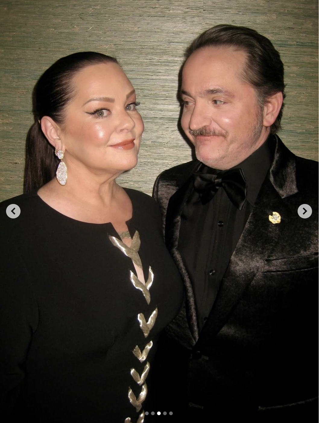 Melissa McCarthy and Ben Falcone in a photo she shared from the 83rd Annual Golden Globe Awards in January 2026 | Source: instagram/melisamccarthy