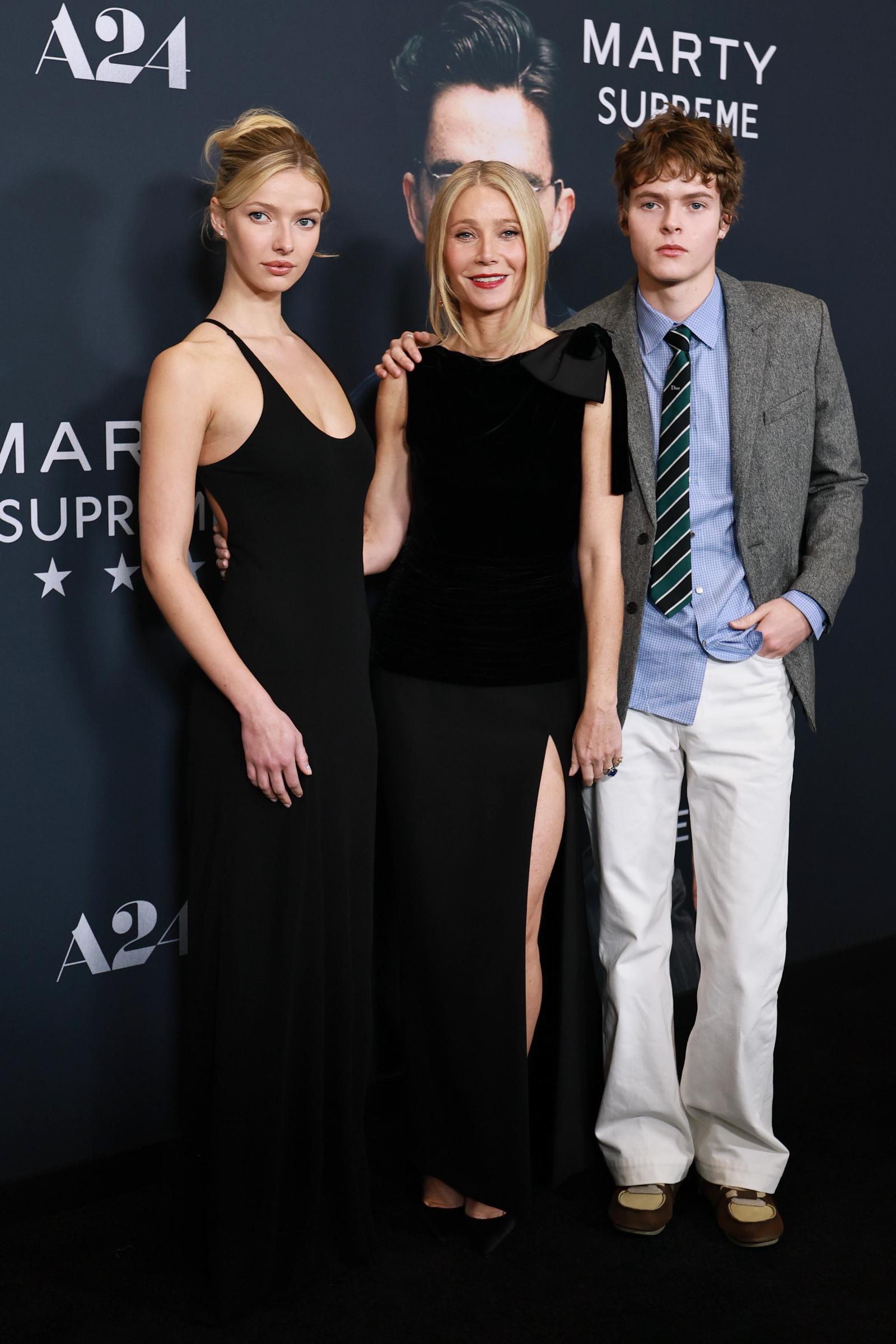 Apple Martin, Gwyneth Paltrow and Moses Martin attend A24's "Marty Supreme" New York Premiere on December 16, 2025 in New York City. | Source: Getty Images