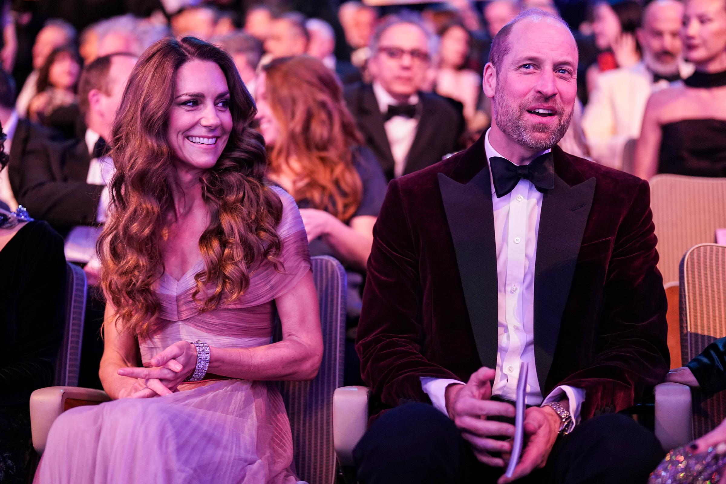 Prince William, Prince of Wales, and Catherine, Princess of Wales, during the BAFTA Film Awards 2026, at the Royal Festival Hall, Southbank Centre, on February 22, 2026 | Source: Getty Images