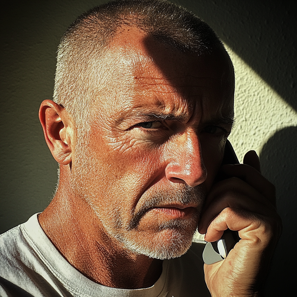 A man talking on a phone | Source: Midjourney