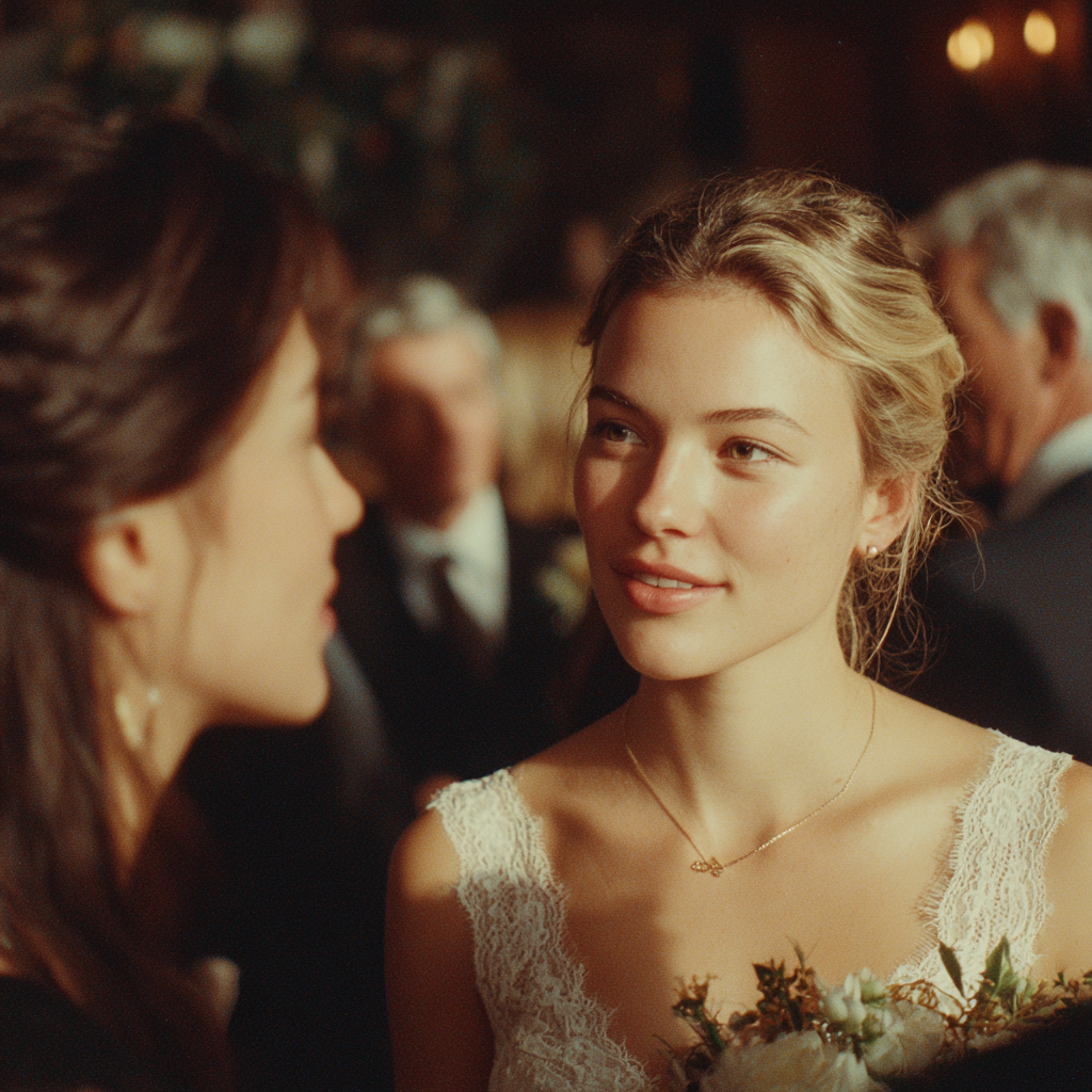 A woman talking to a bride | Source: Midjourney
