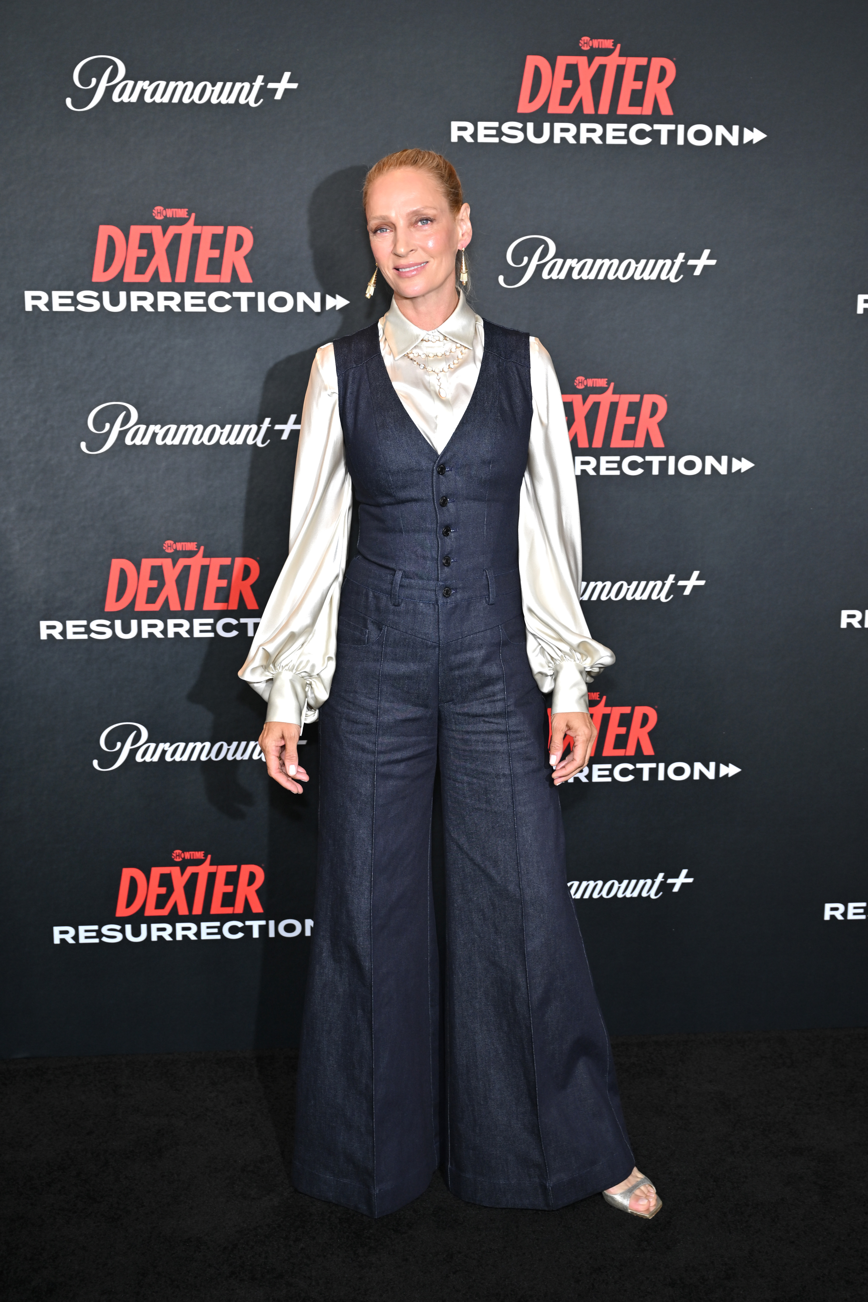 Uma Thurman attends the Dexter: Resurrection world premiere in NY at Alice Tully Hall on July 9, 2025, in New York City. | Source: Getty Images