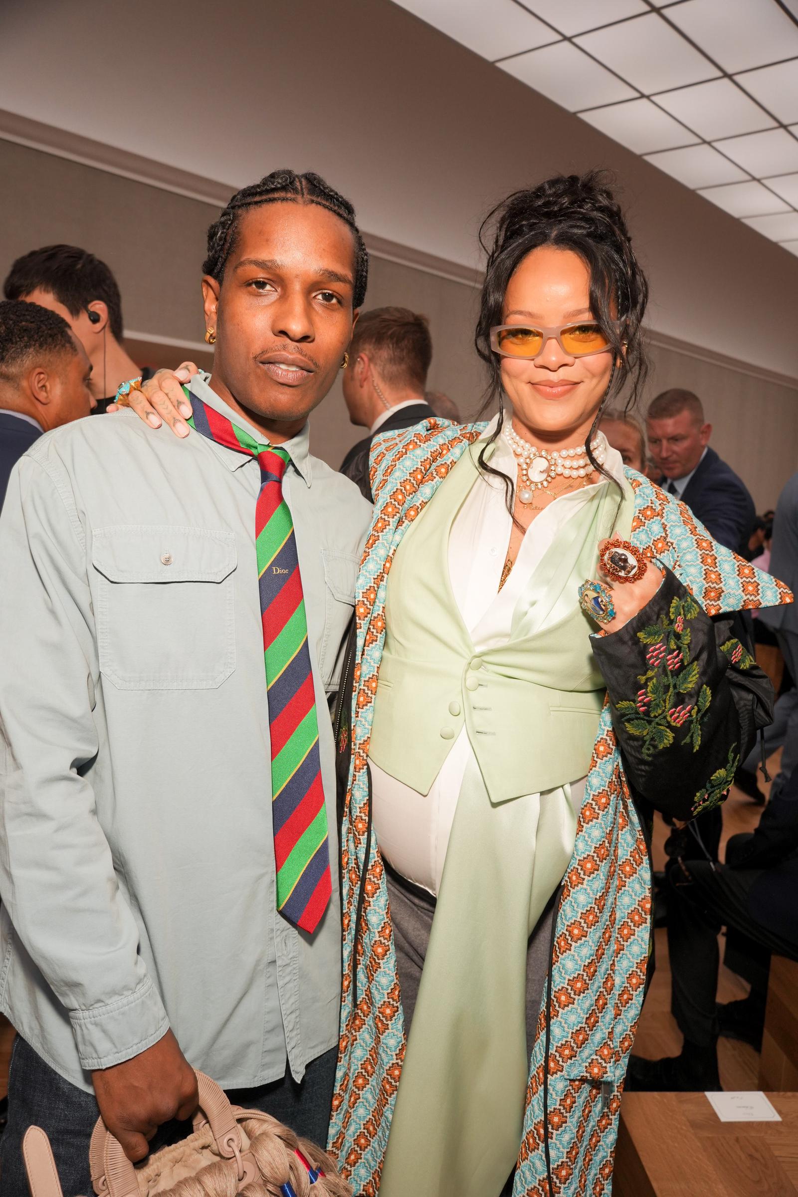 A$AP Rocky, Rihanna at the Dior Homme show as part of Paris Men's Fashion Week on June 27, 2025 in Paris, France | Source: Getty Images