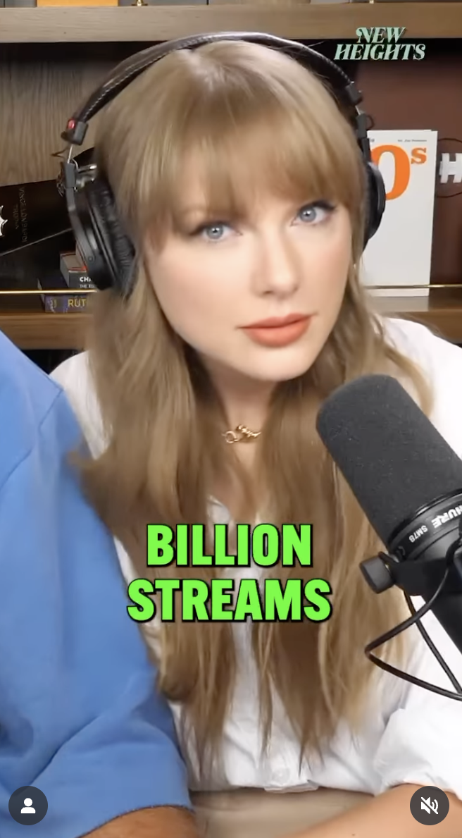 Taylor Swift surprised at some of the information Jason Kelce shared, posted on August 12, 2025. | Source: Instagram/newheightshow