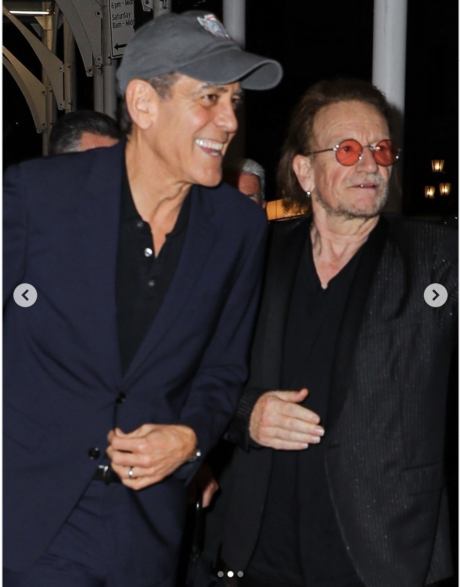 George Clooney and Bono photographed in New York City on May 30, 2025 | Source: Instagram/justjared